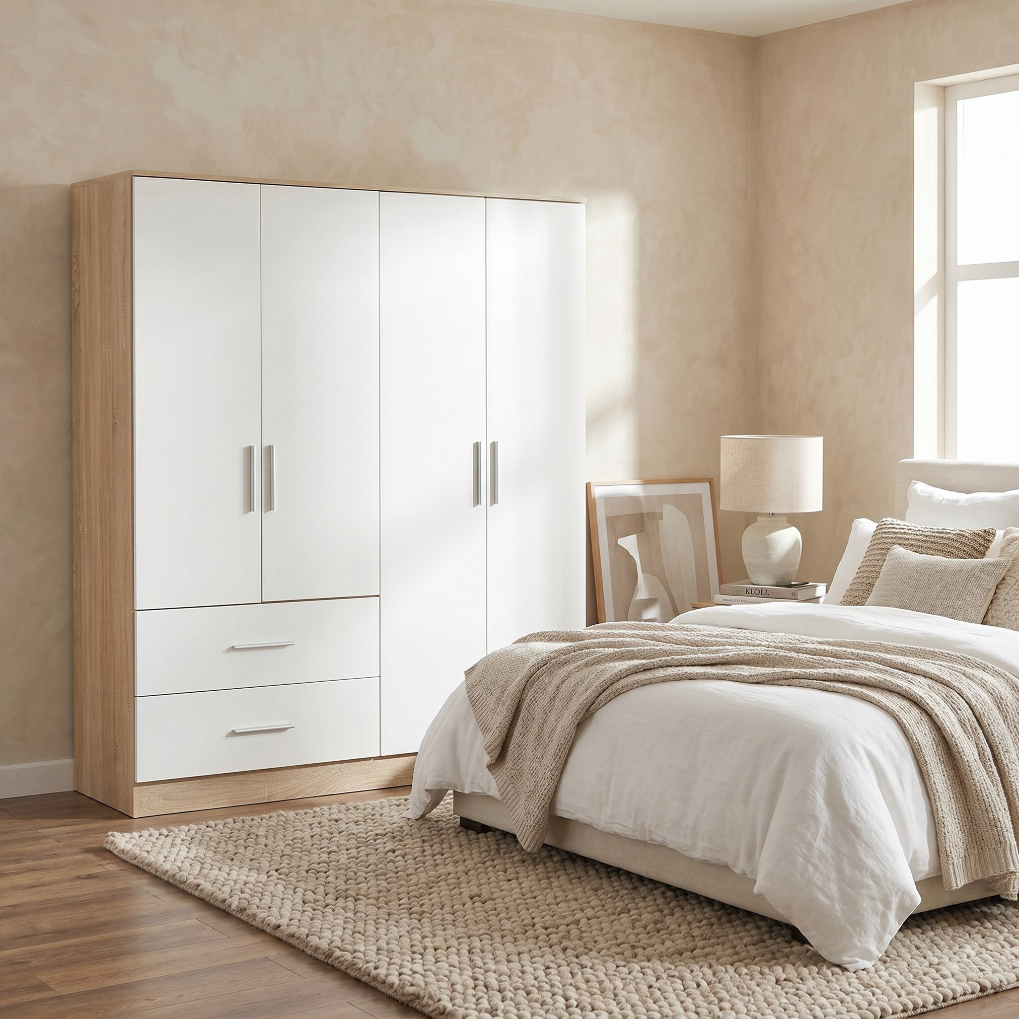 Movo Coda NXT 4-Door Wardrobe with 2 Drawers-hbxfurniture-wardrobes-image-7