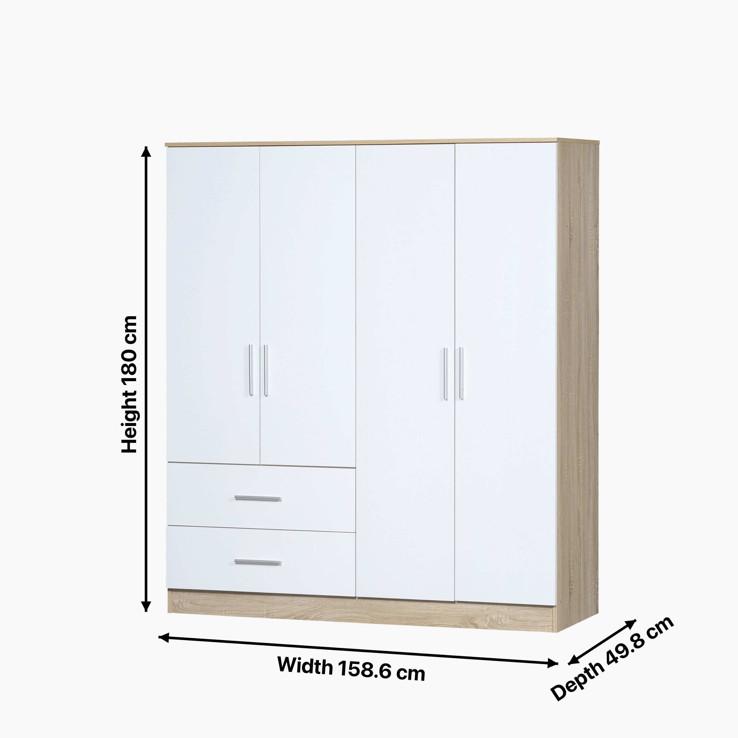 Movo Coda NXT 4-Door Wardrobe with 2 Drawers-hbxfurniture-wardrobes-image-8