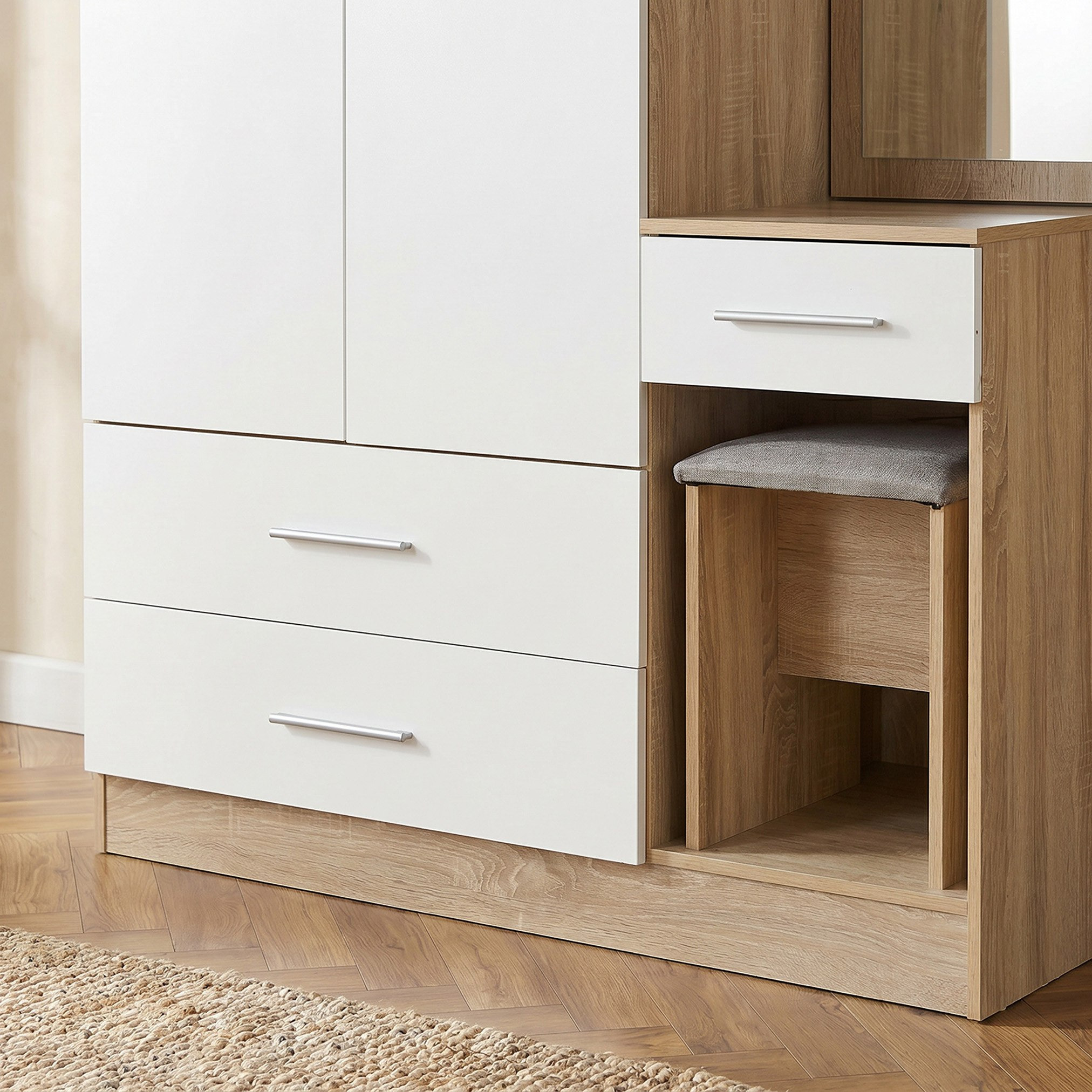 خزانة ملابس ببابين و3 أدراج مع مرآة ومقعد كودا أن أكس تي من موفو-hbxfurniture-wardrobes-image-5