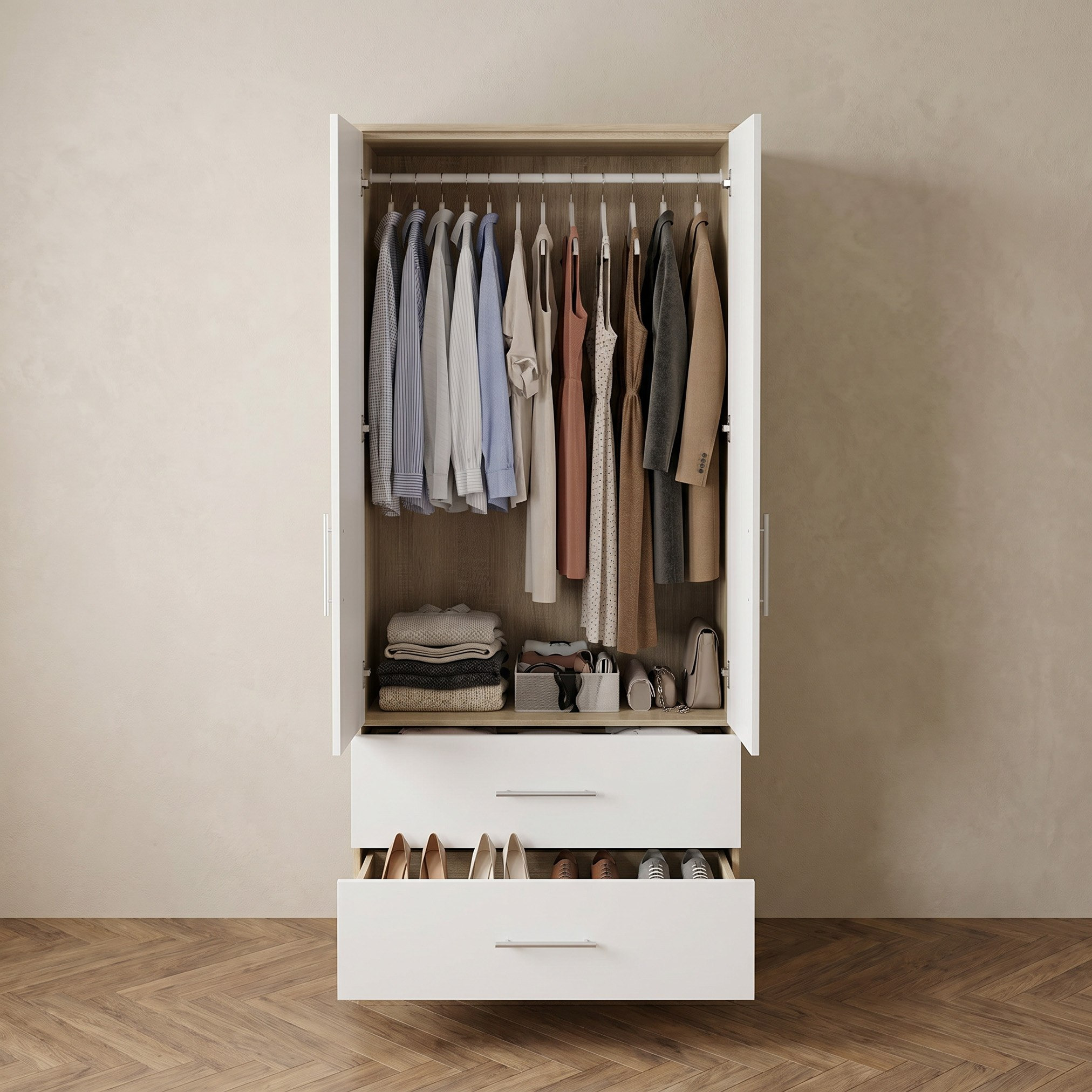 خزانة ملابس ببابين ودرجين كودا أن أكس تي من موفو-hbxfurniture-wardrobes-image-3
