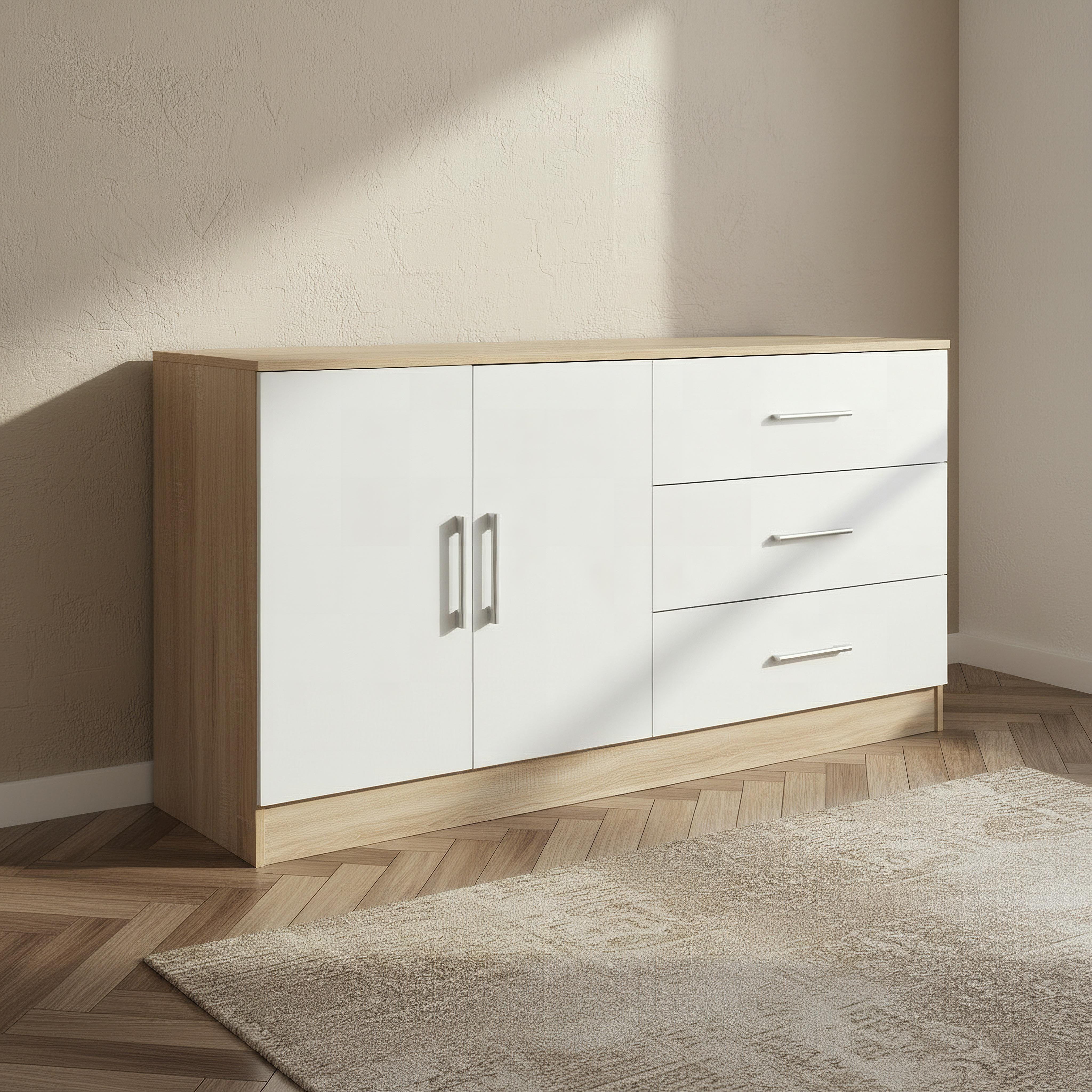 Movo Elga NXT 2-Door Side Board with 3 Drawers-hbxfurniture-diningroom-buffetsandsideboards-image-1