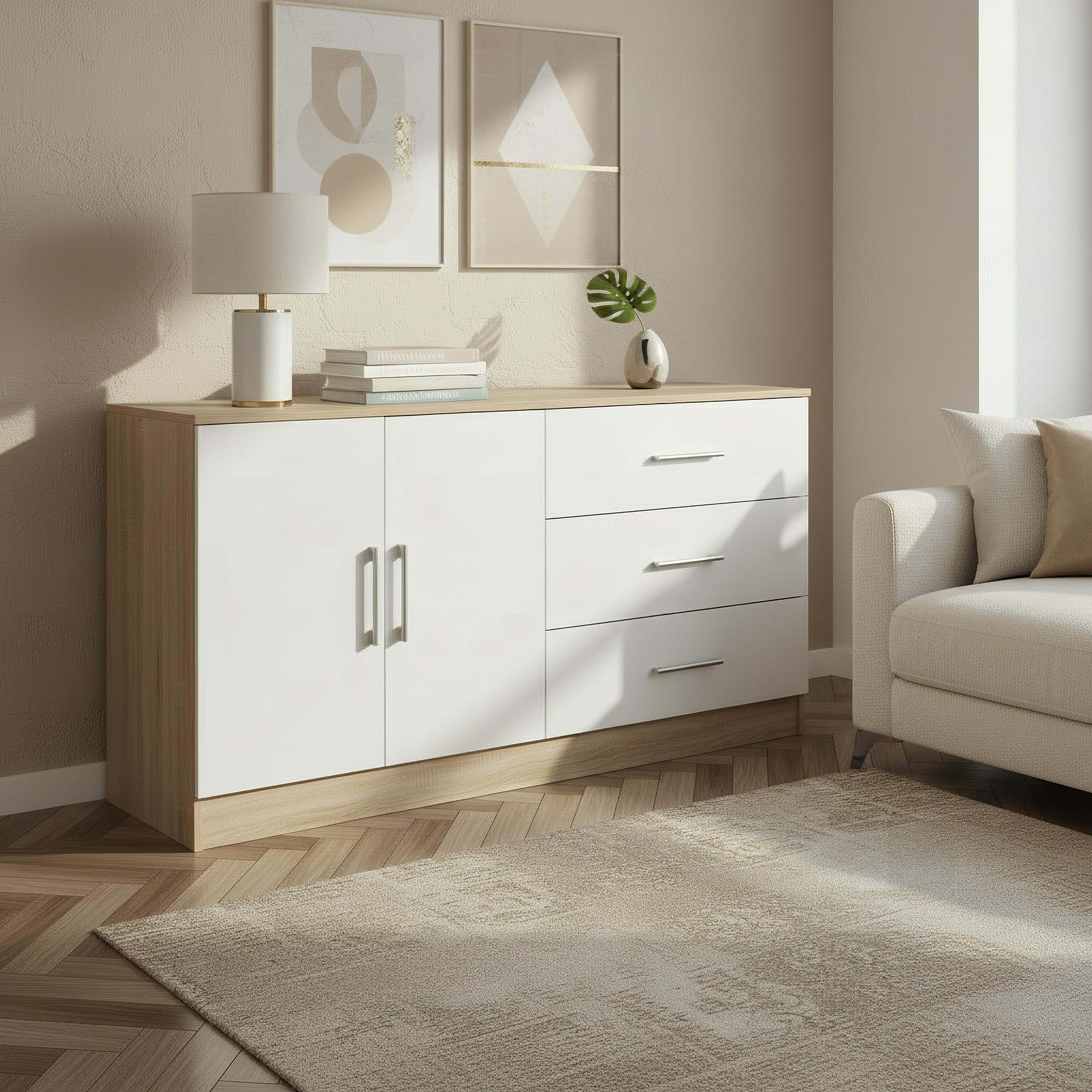Movo Elga NXT 2-Door Side Board with 3 Drawers-hbxfurniture-diningroom-buffetsandsideboards-image-7