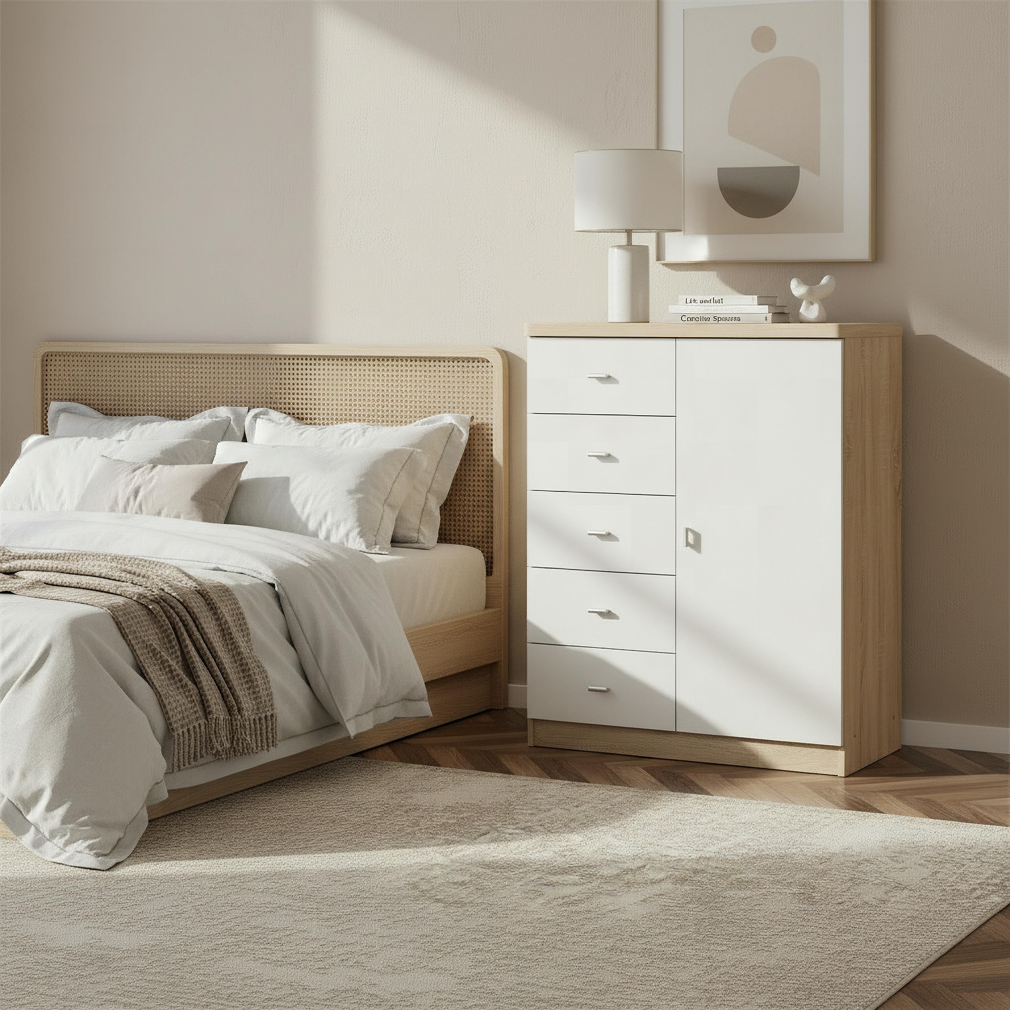 Movo Coda NXT 1-Door Chest of 5-Drawers-hbxfurniture-dressersandchests-chestofdrawers-image-6