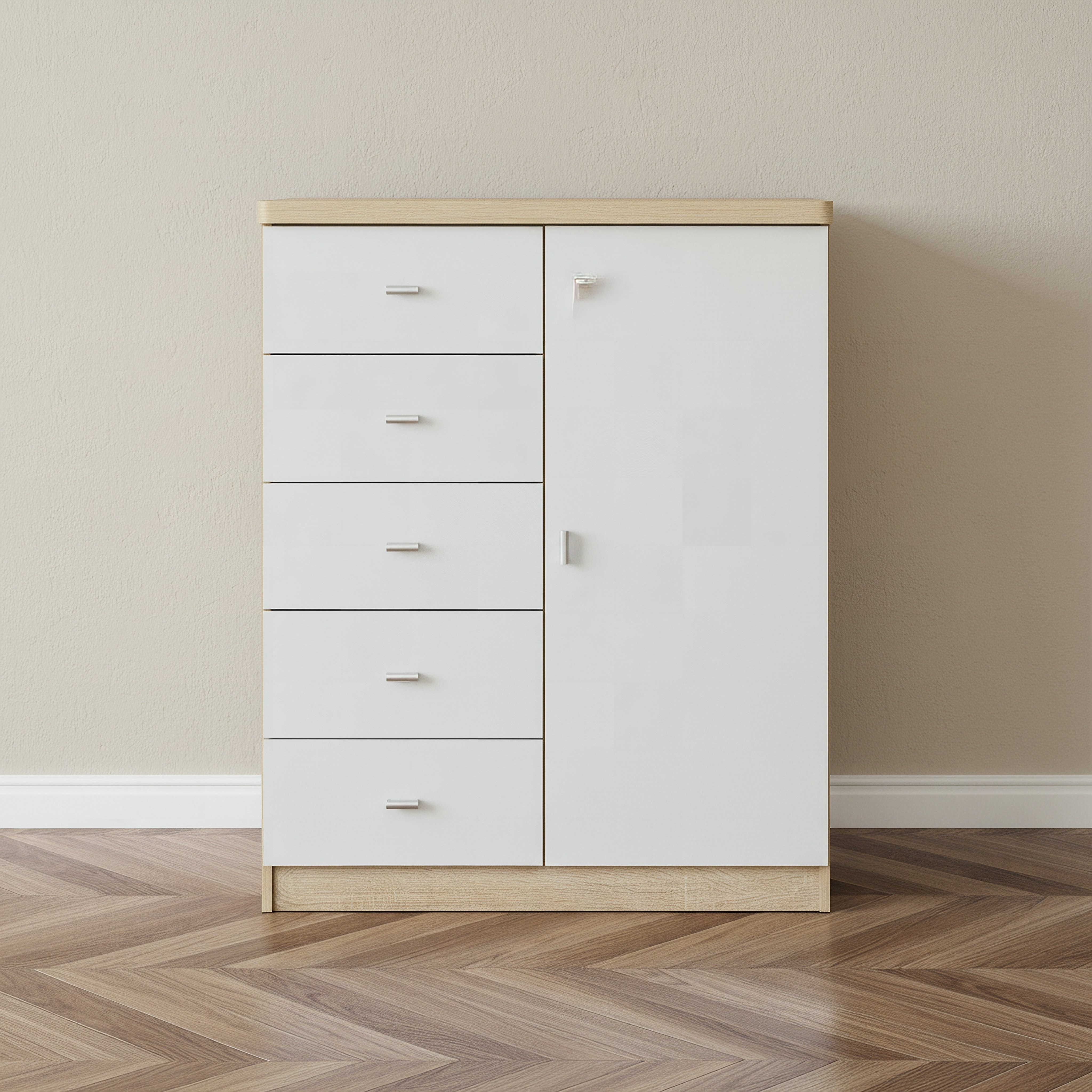 Movo Coda NXT 1-Door Chest of 5-Drawers-hbxfurniture-dressersandchests-chestofdrawers-image-2