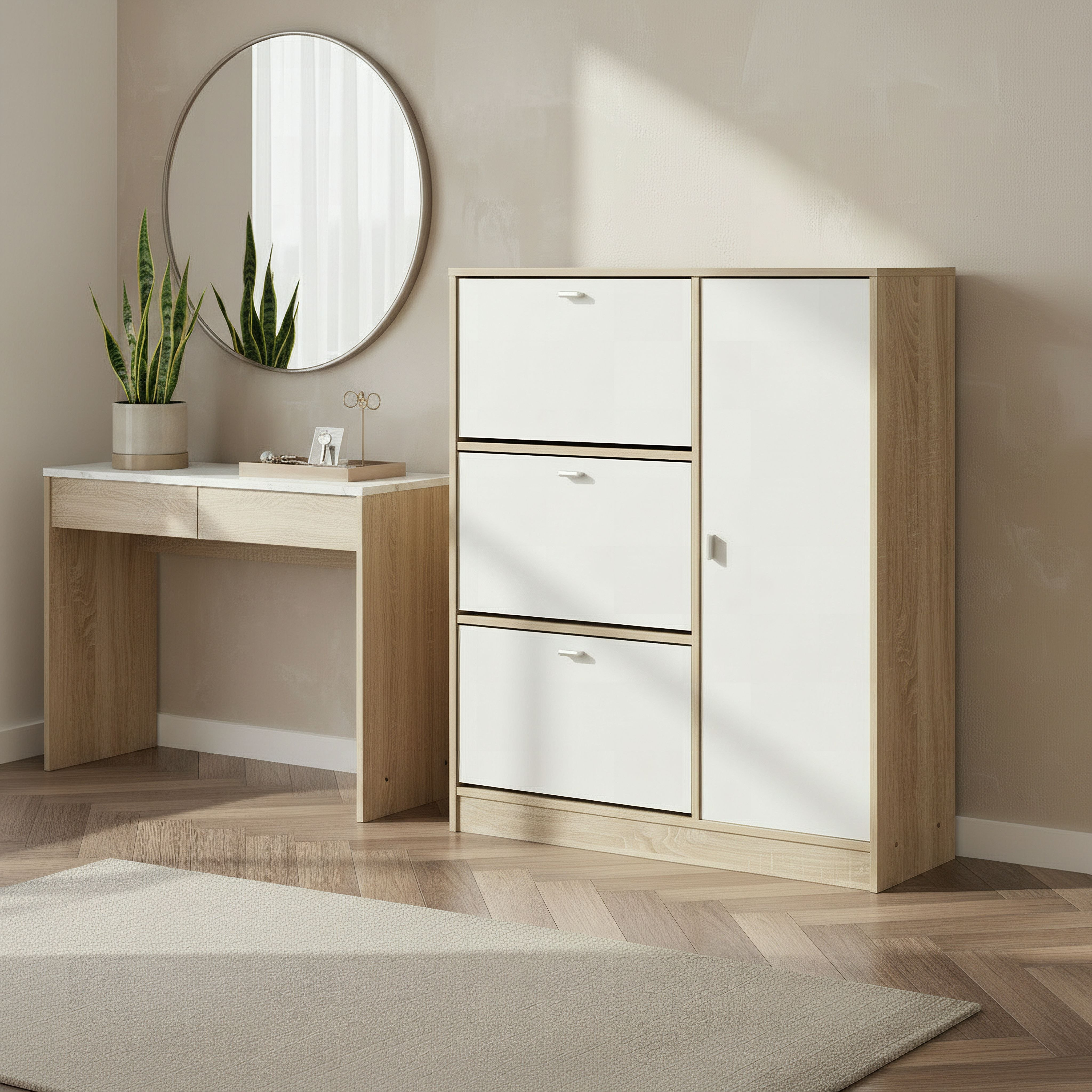 Movo Elga NXT 22-Pair 1-Door Shoe Cabinet with 3 Tiers-hbxbedroom-shoecabinetsandracks-image-7