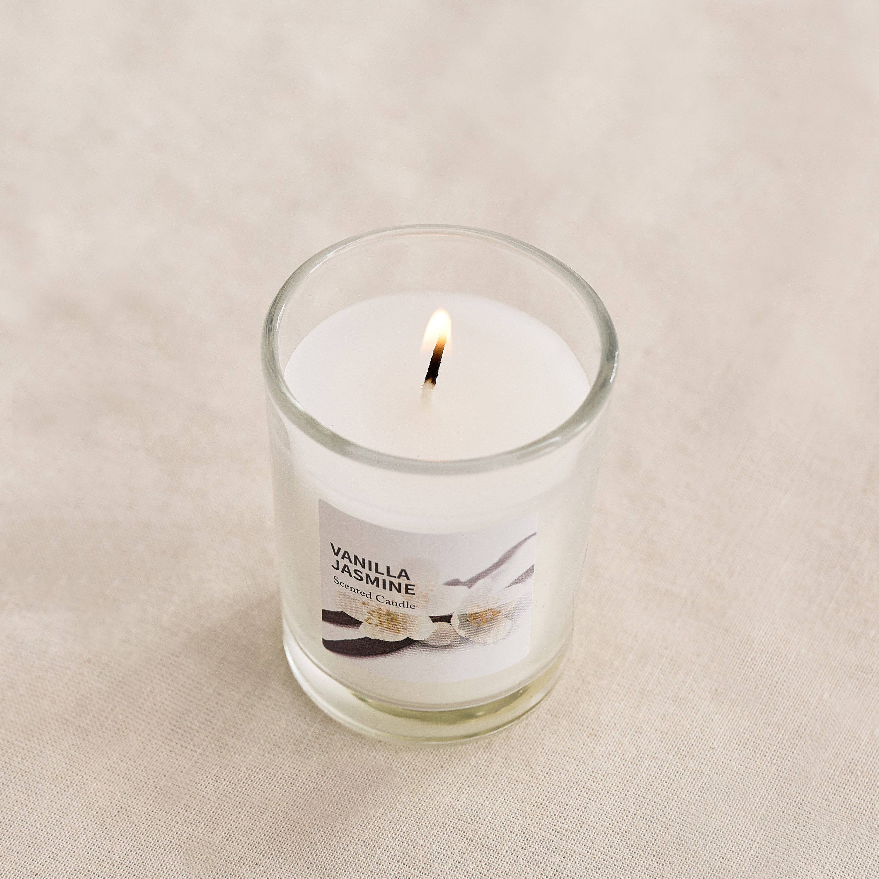 Qara 50 gm Vanilla Jasmine Scented Glass Candle - 5.1x6.2 cm-hbxlivingroom-decorandaccessories-candles-image-2