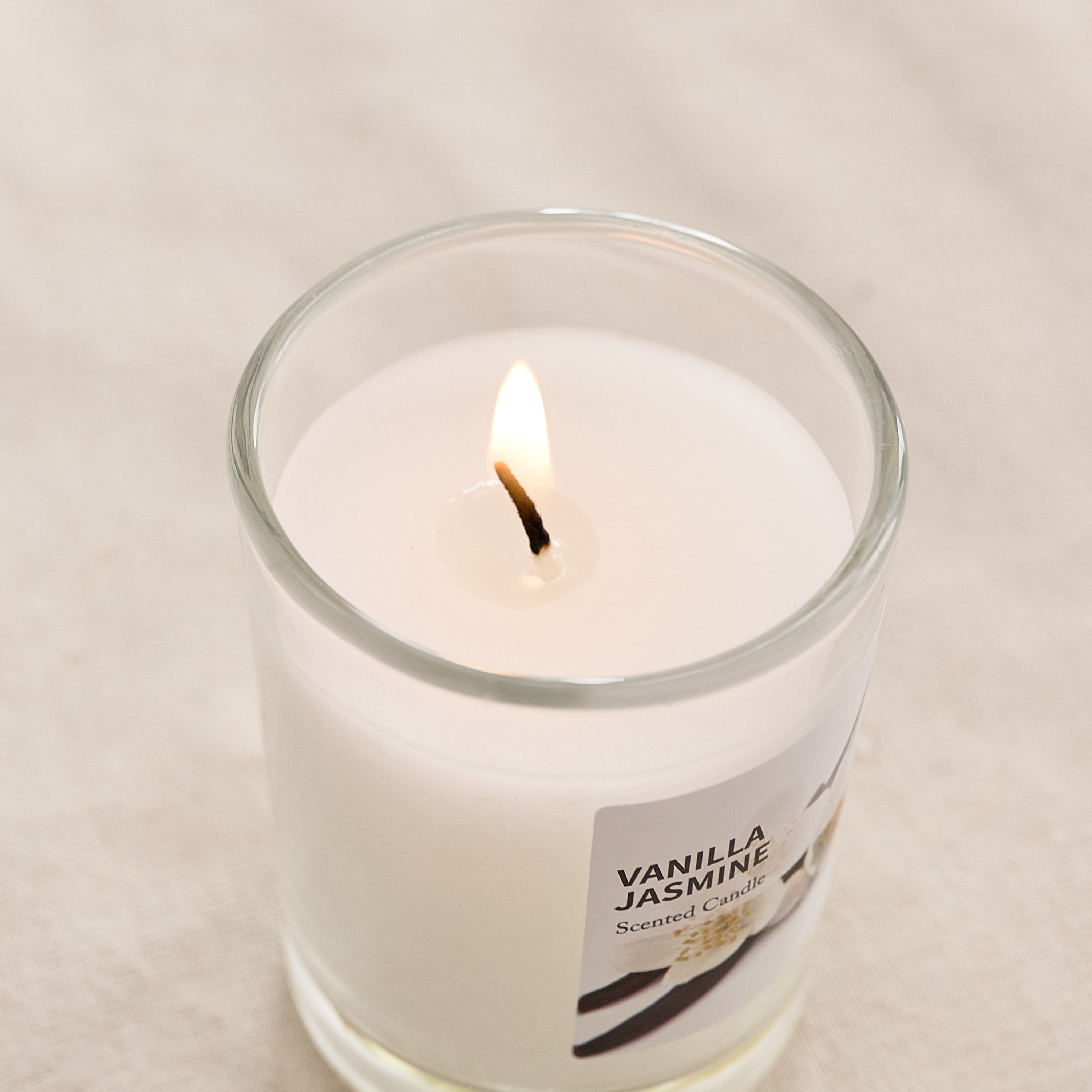 Qara 50 gm Vanilla Jasmine Scented Glass Candle - 5.1x6.2 cm-hbxlivingroom-decorandaccessories-candles-image-3