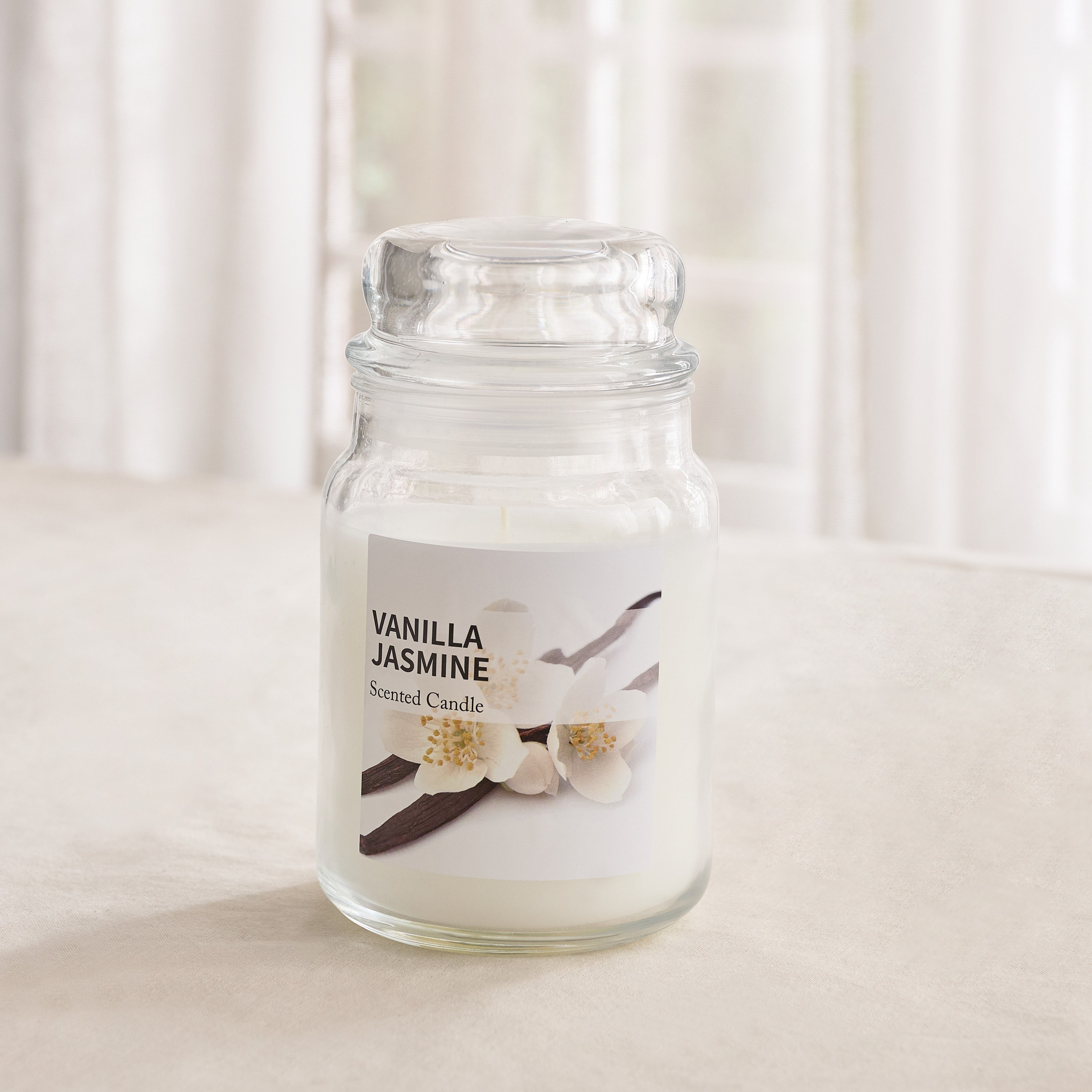 Qara Colonial 530 gm Vanilla Jasmine Scented Jar Candle - 9.5x13 cm-hbxlivingroom-decorandaccessories-candles-image-1
