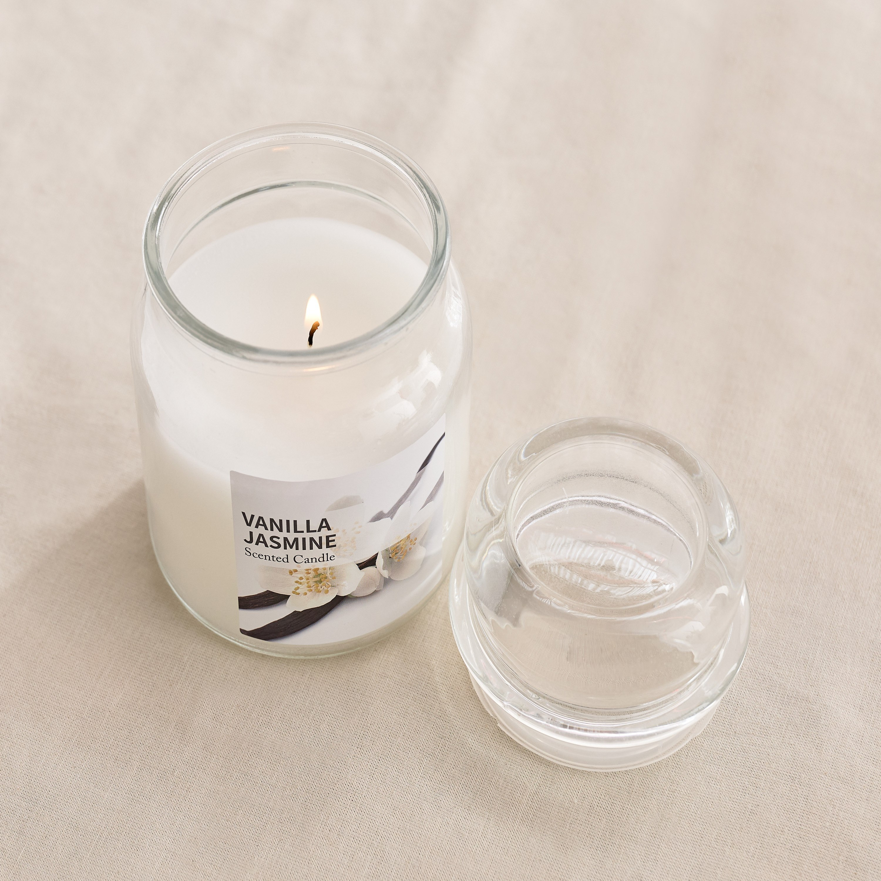 Qara Colonial 530 gm Vanilla Jasmine Scented Jar Candle - 9.5x13 cm-hbxlivingroom-decorandaccessories-candles-image-2