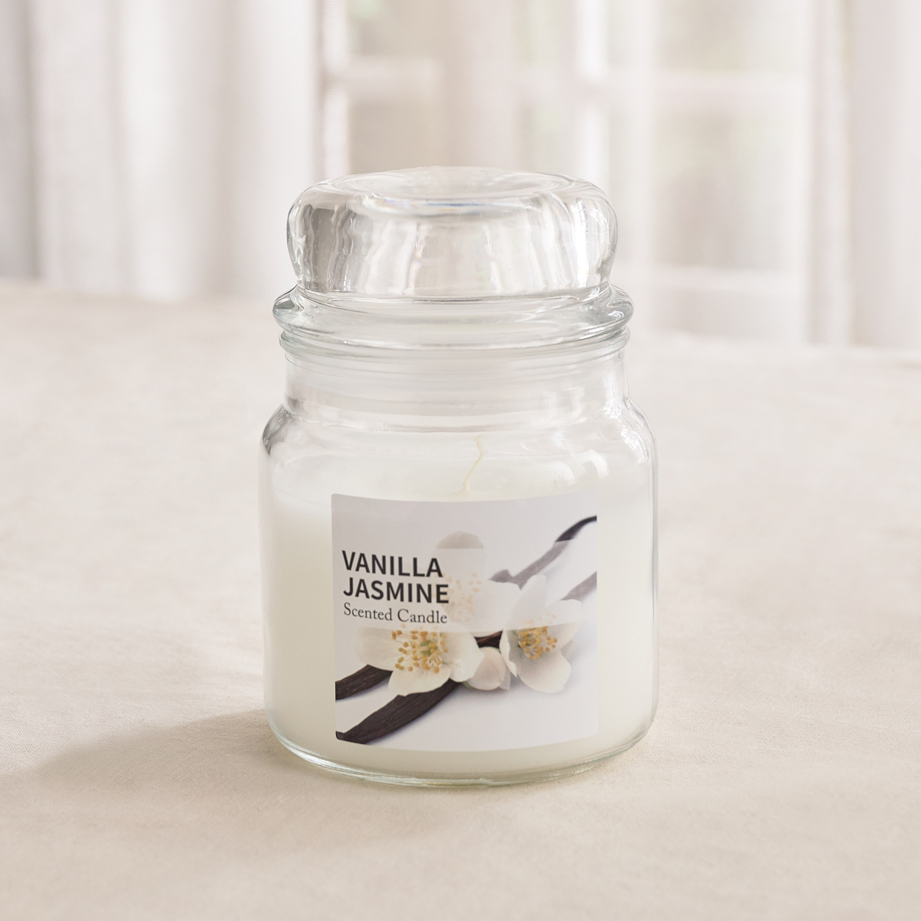 Qara Colonial 280 gm Vanilla Jasmine Scented Jar Candle - 9.5x10 cm-hbxlivingroom-decorandaccessories-candles-image-1