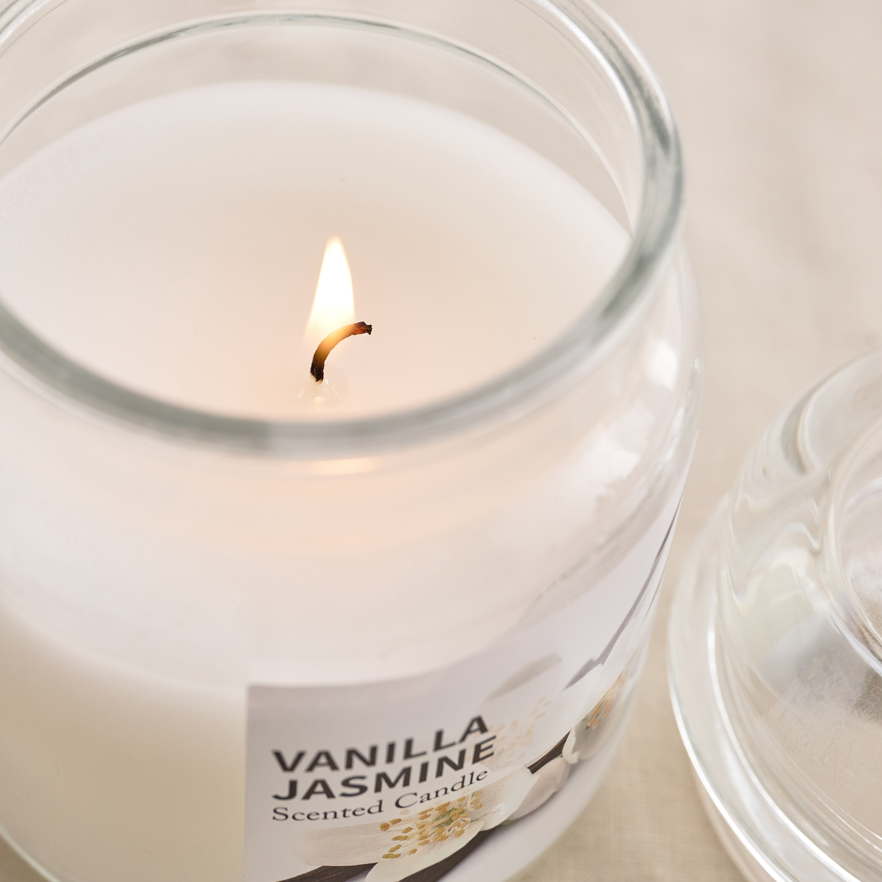 Qara Colonial 280 gm Vanilla Jasmine Scented Jar Candle - 9.5x10 cm-hbxlivingroom-decorandaccessories-candles-image-3