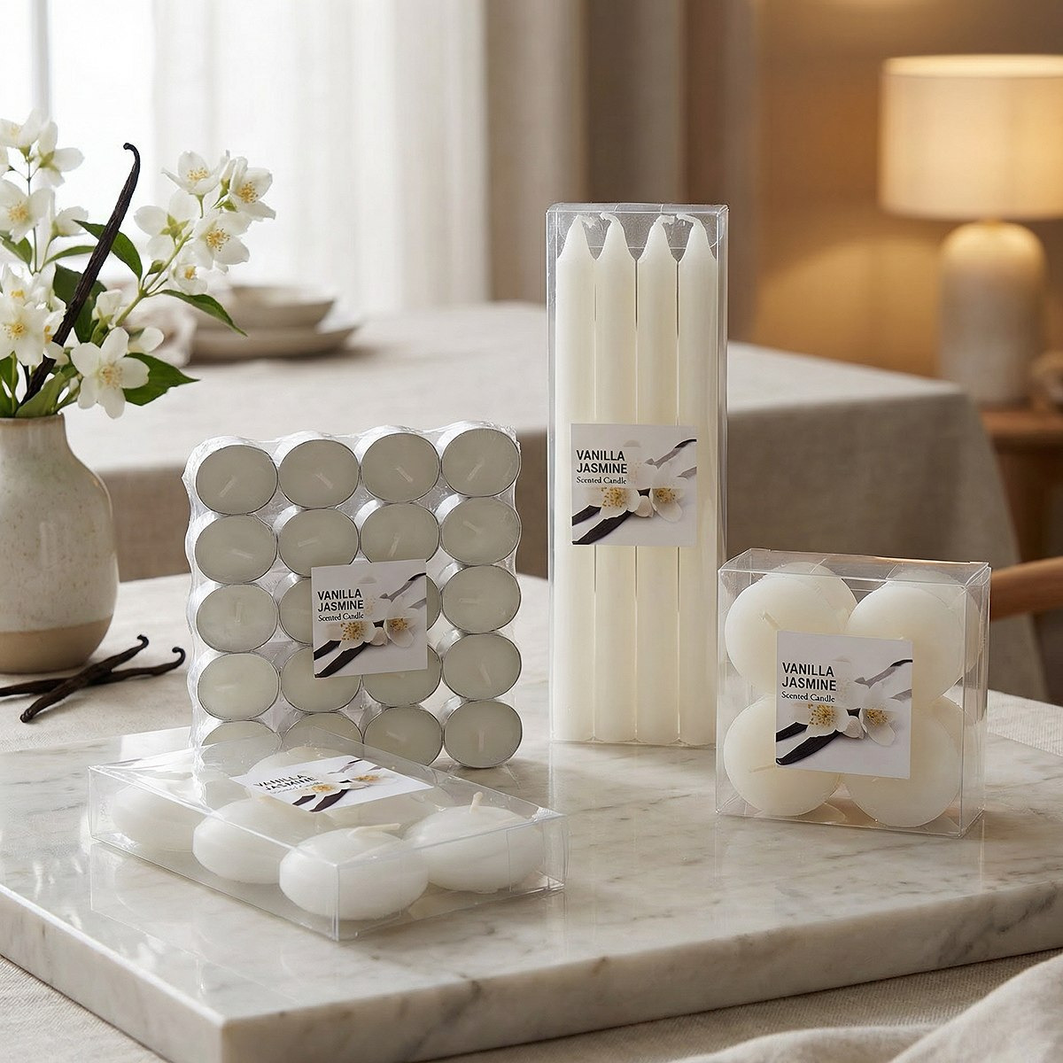 Qara Vanilla Jasmine Scented Votive Candle - Set of 4-hbxlivingroom-decorandaccessories-candles-image-5