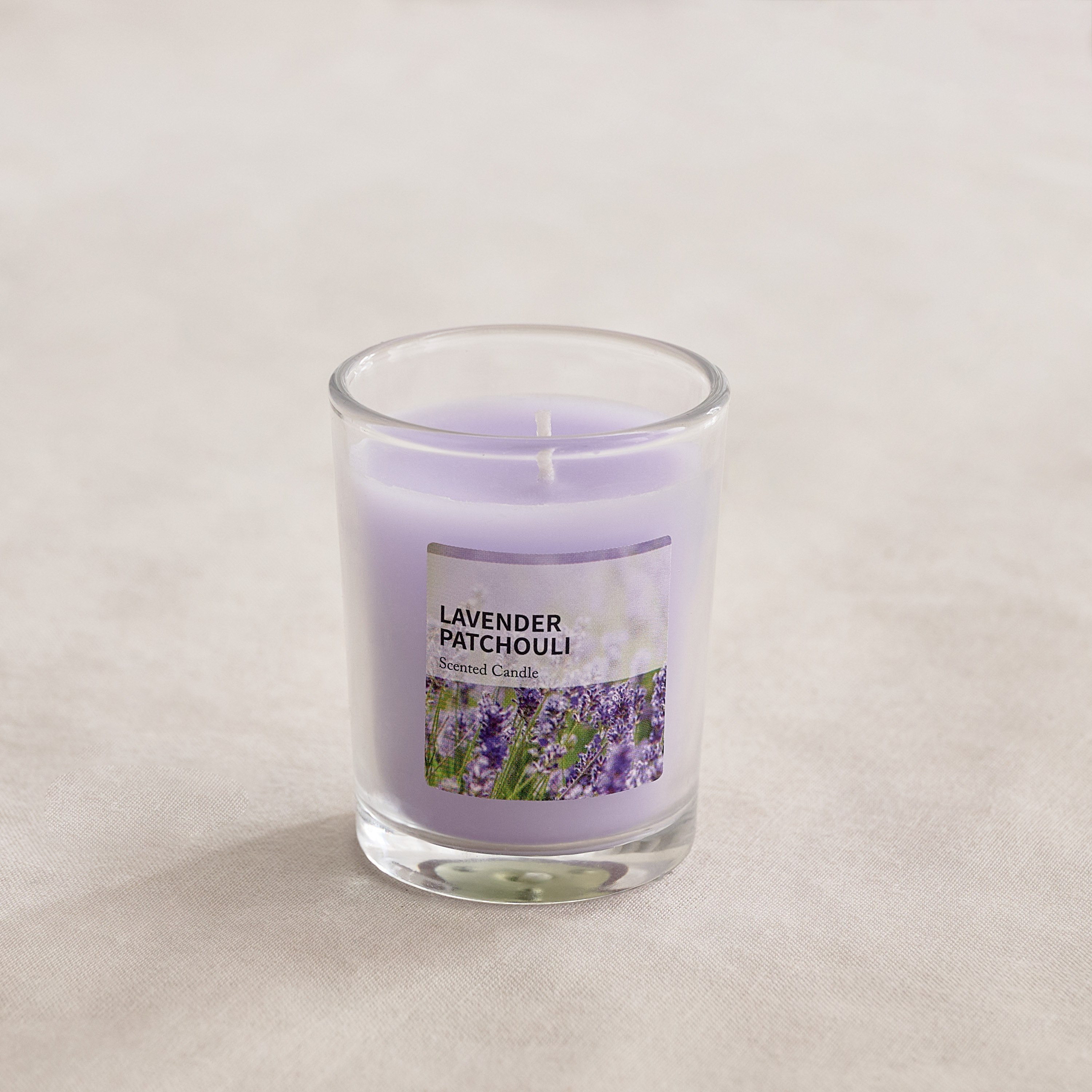 Qara 50 gm Lavender Patchouli Scented Glass Candle - 5.1x6.2 cm-hbxlivingroom-decorandaccessories-candles-image-1
