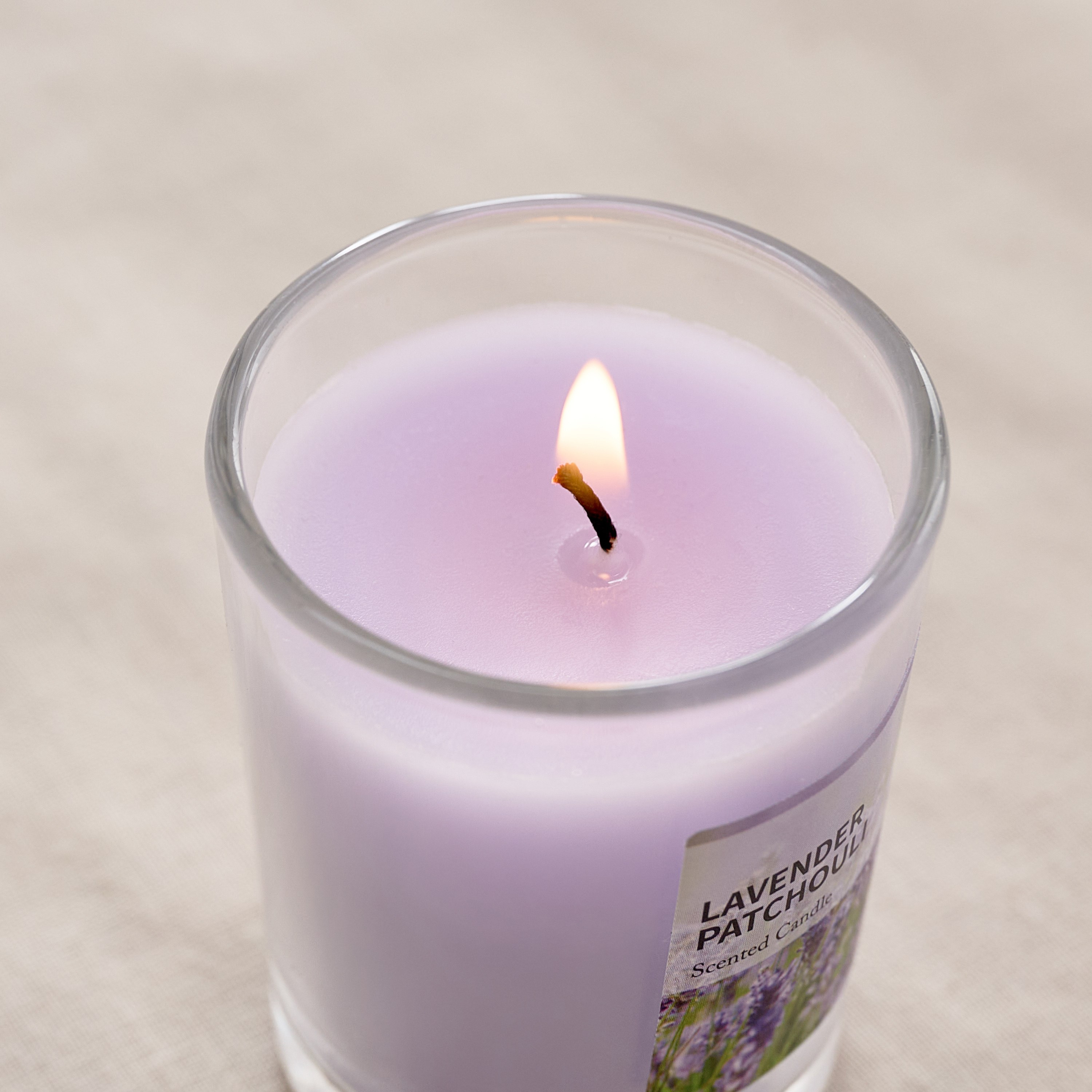 Qara 50 gm Lavender Patchouli Scented Glass Candle - 5.1x6.2 cm-hbxlivingroom-decorandaccessories-candles-image-3