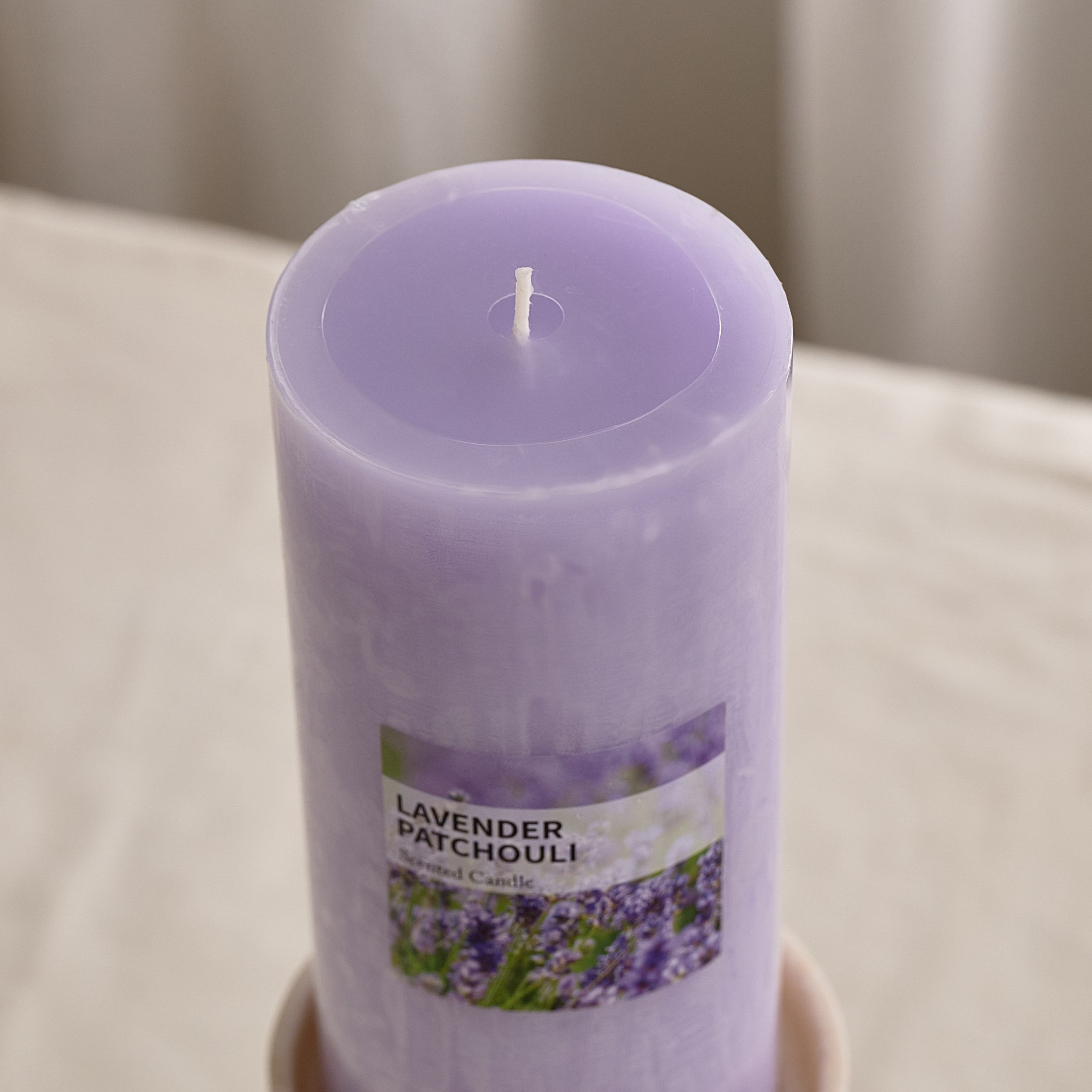 Qara Lavender Patchouli Pillar Candle - 6.8x15 cm-hbxlivingroom-decorandaccessories-candles-image-3