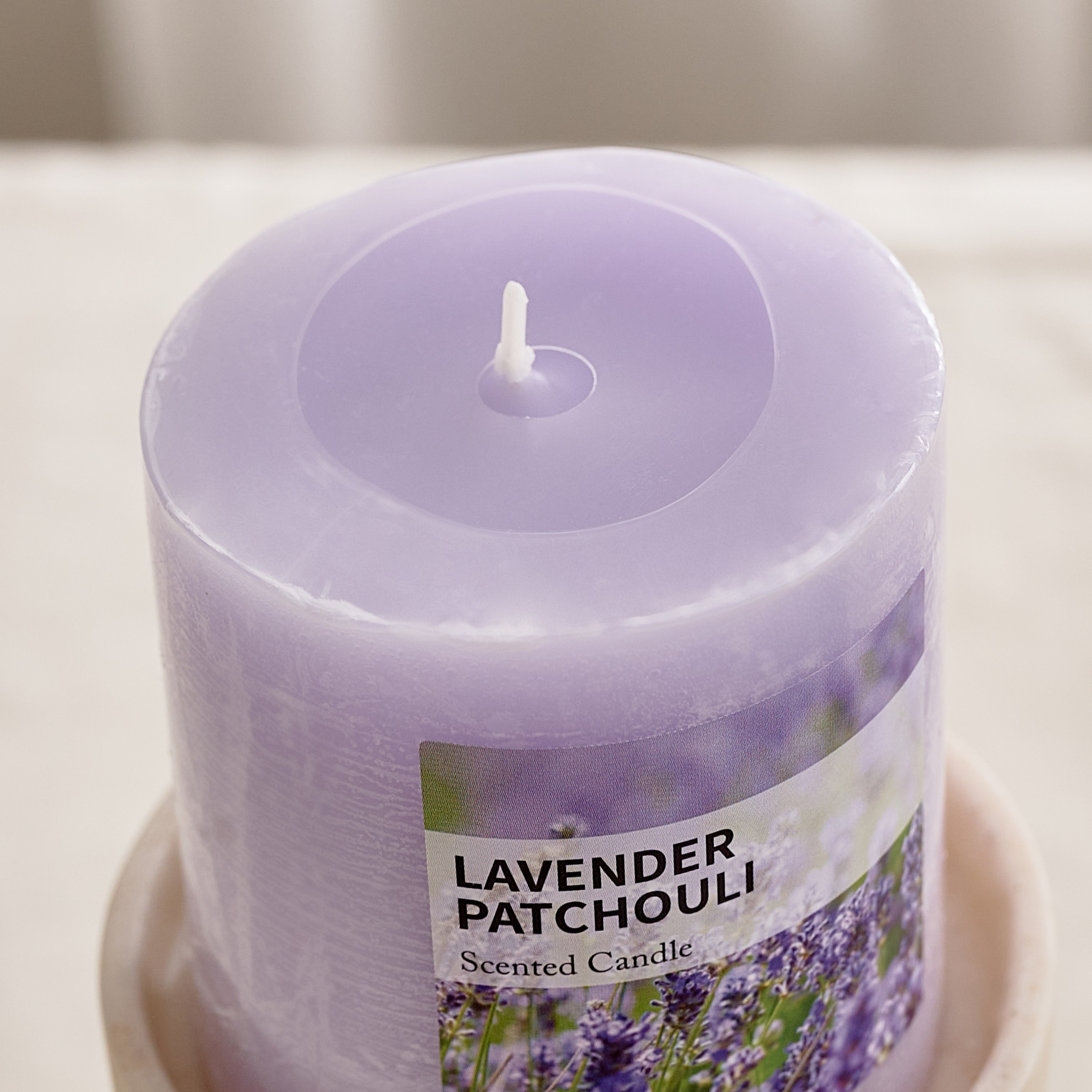 Qara Lavender Patchouli Pillar Candle - 6.8x7 cm-hbxlivingroom-decorandaccessories-candles-image-3