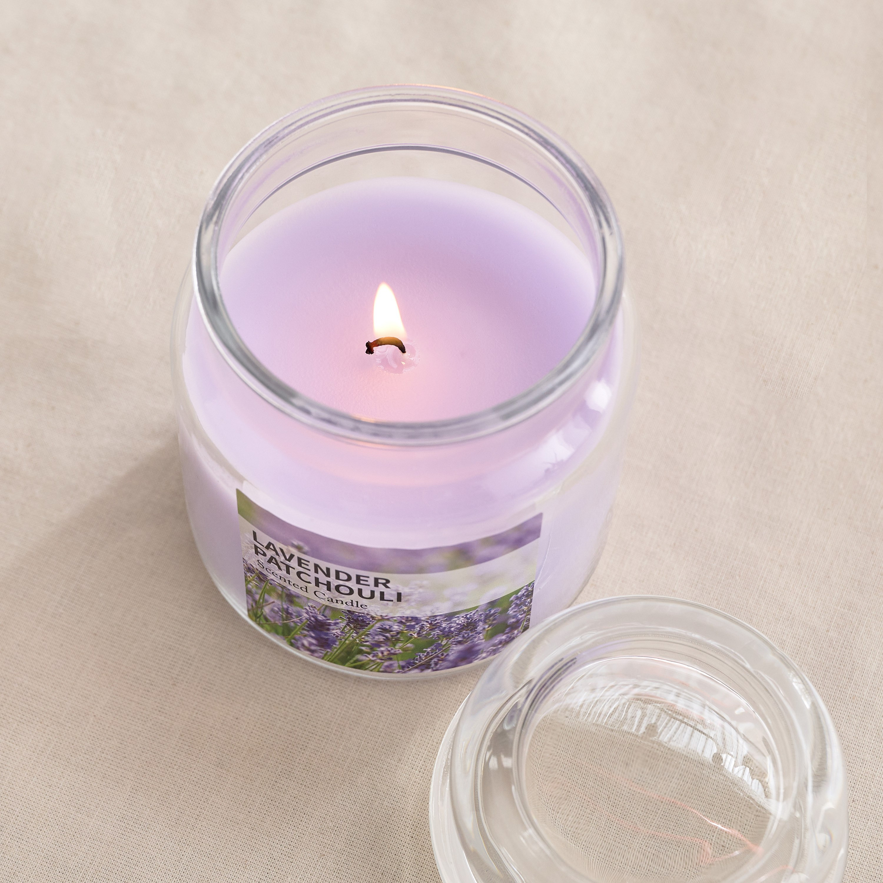 Qara Colonial 280 gm Lavender Patchouli Scented Jar Candle - 9.5x10 cm-hbxlivingroom-decorandaccessories-candles-image-2