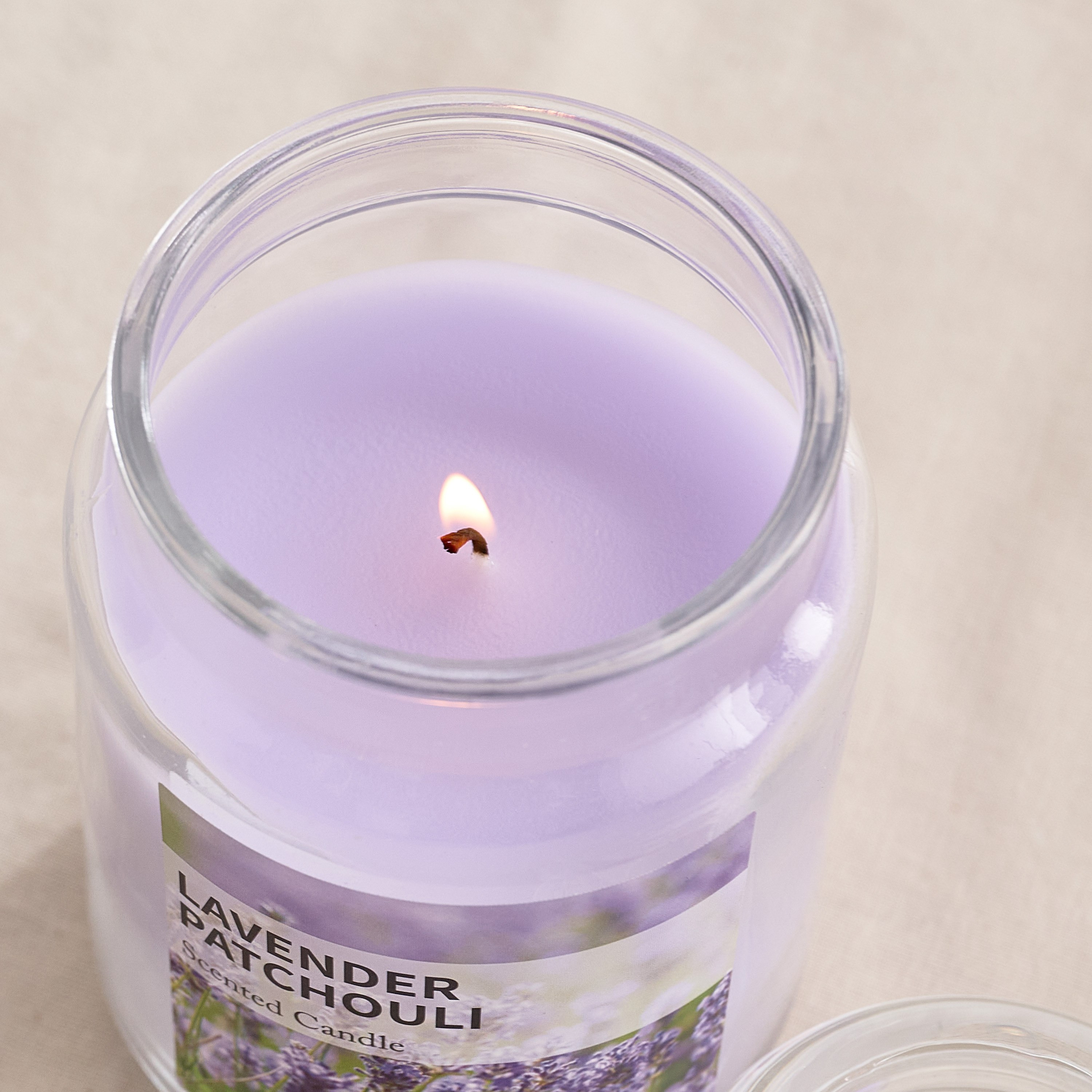 Qara Colonial 280 gm Lavender Patchouli Scented Jar Candle - 9.5x10 cm-hbxlivingroom-decorandaccessories-candles-image-3