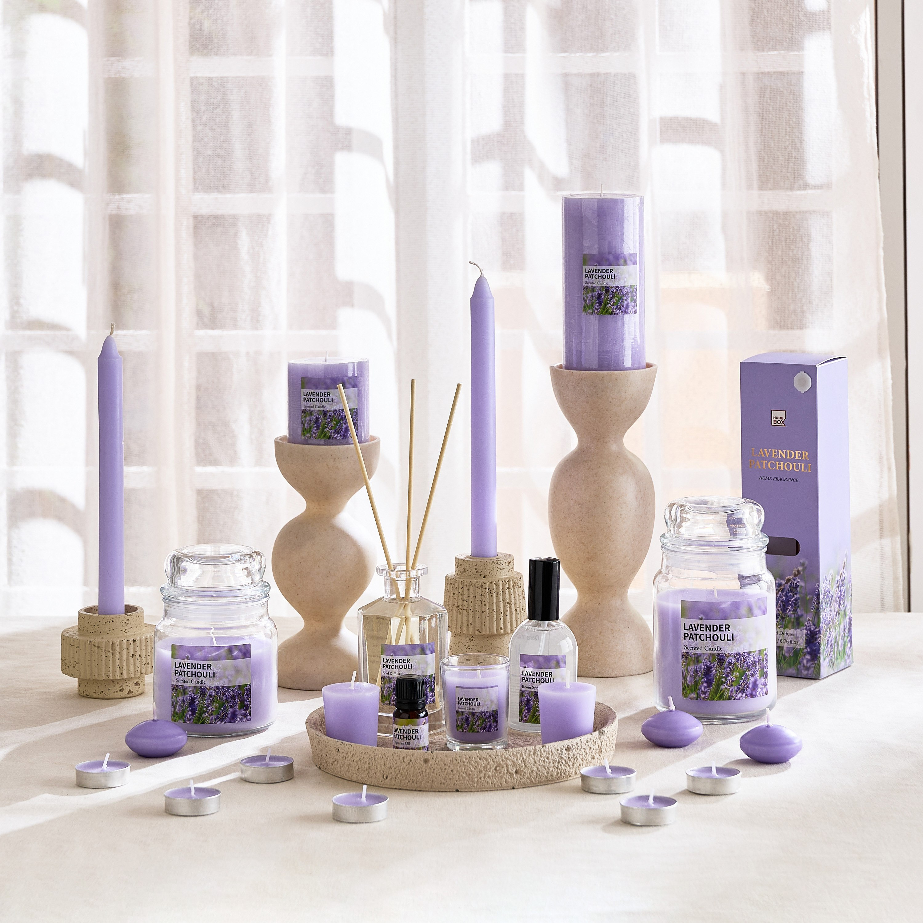 Qara Colonial 280 gm Lavender Patchouli Scented Jar Candle - 9.5x10 cm-hbxlivingroom-decorandaccessories-candles-image-4