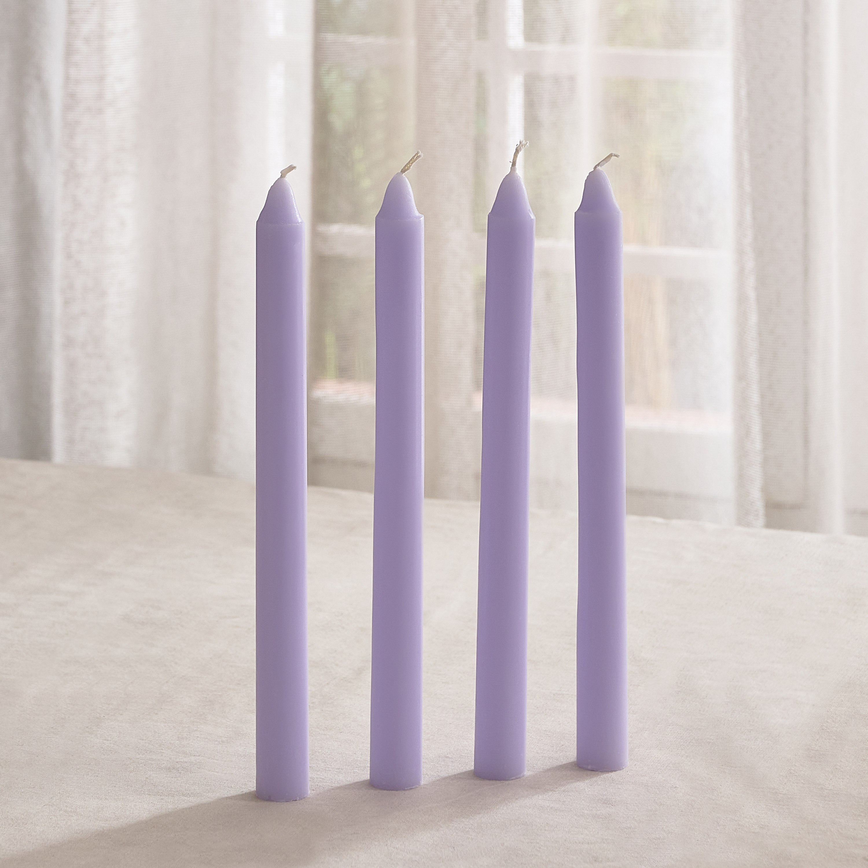 Qara Lavender Patchouli Scented Taper Candle - Set of 4-hbxlivingroom-decorandaccessories-candles-image-1