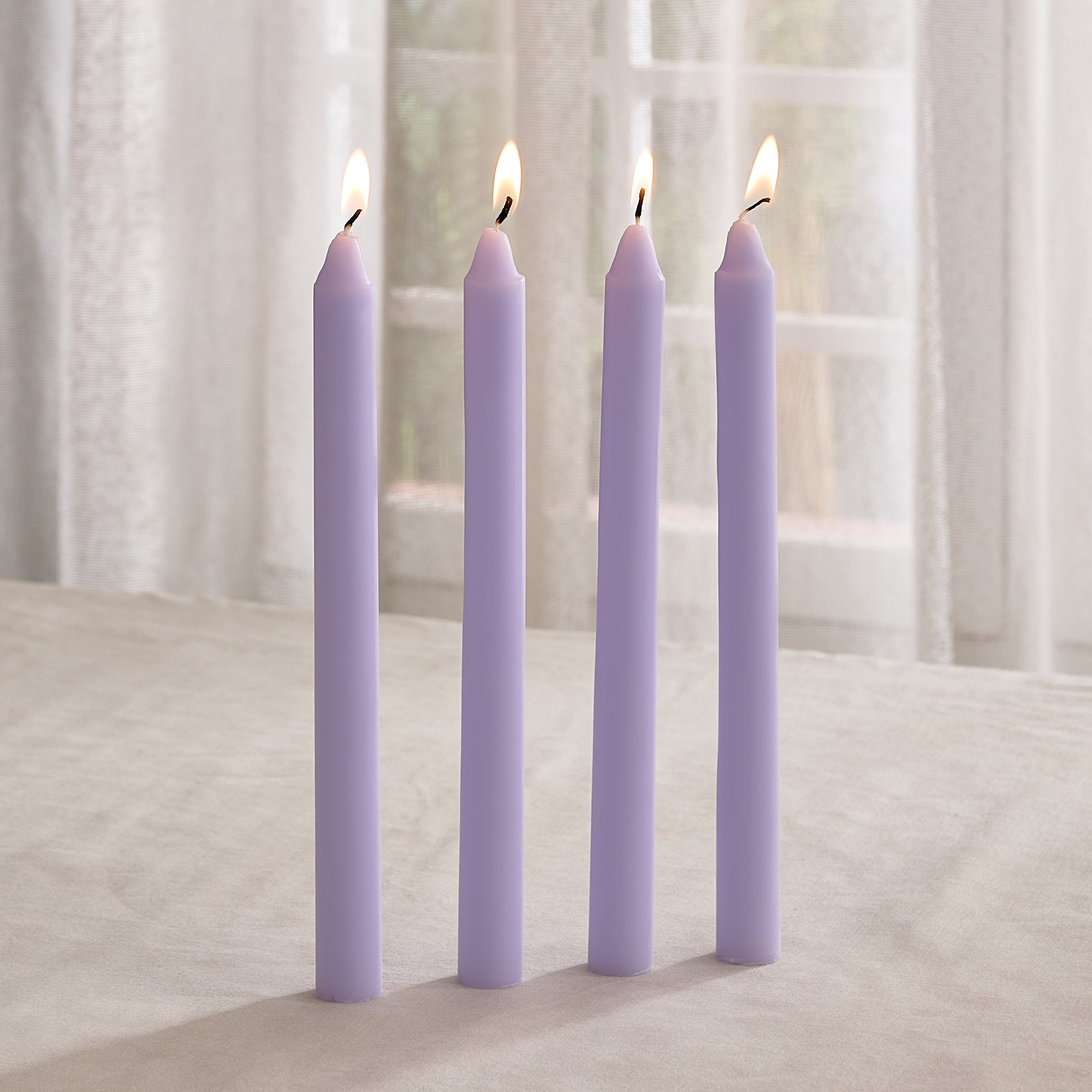 Qara Lavender Patchouli Scented Taper Candle - Set of 4-hbxlivingroom-decorandaccessories-candles-image-2