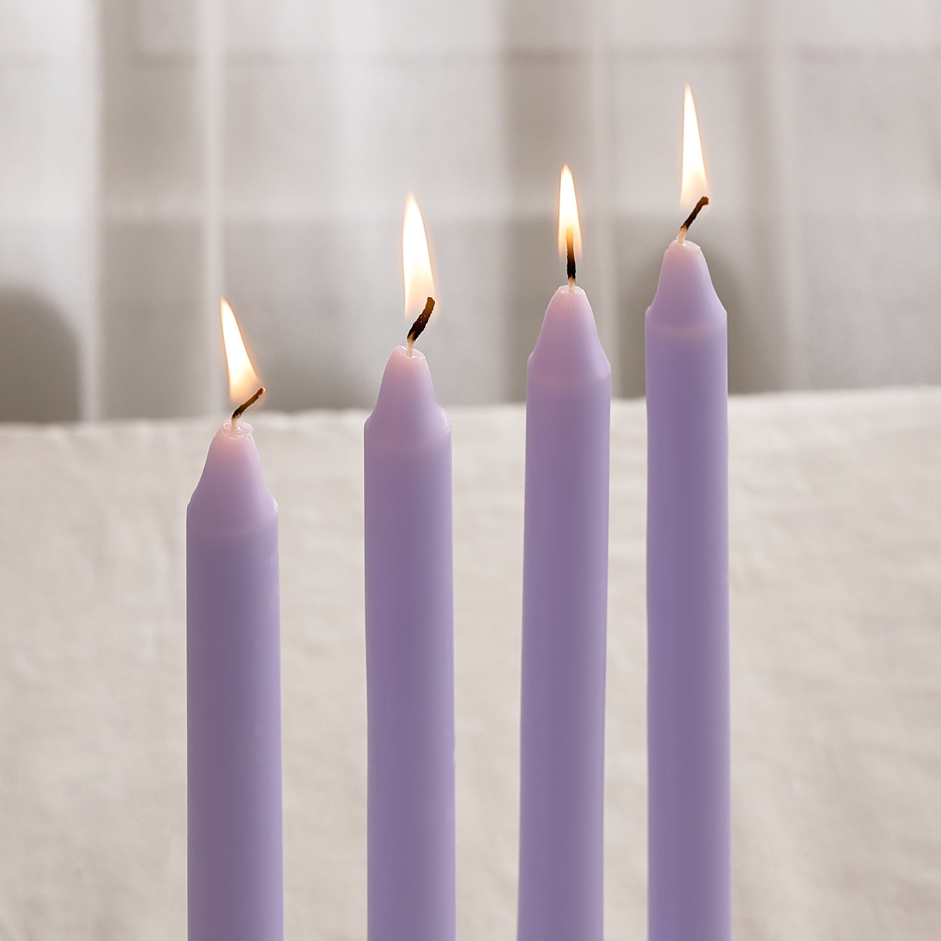 Qara Lavender Patchouli Scented Taper Candle - Set of 4-hbxlivingroom-decorandaccessories-candles-image-3
