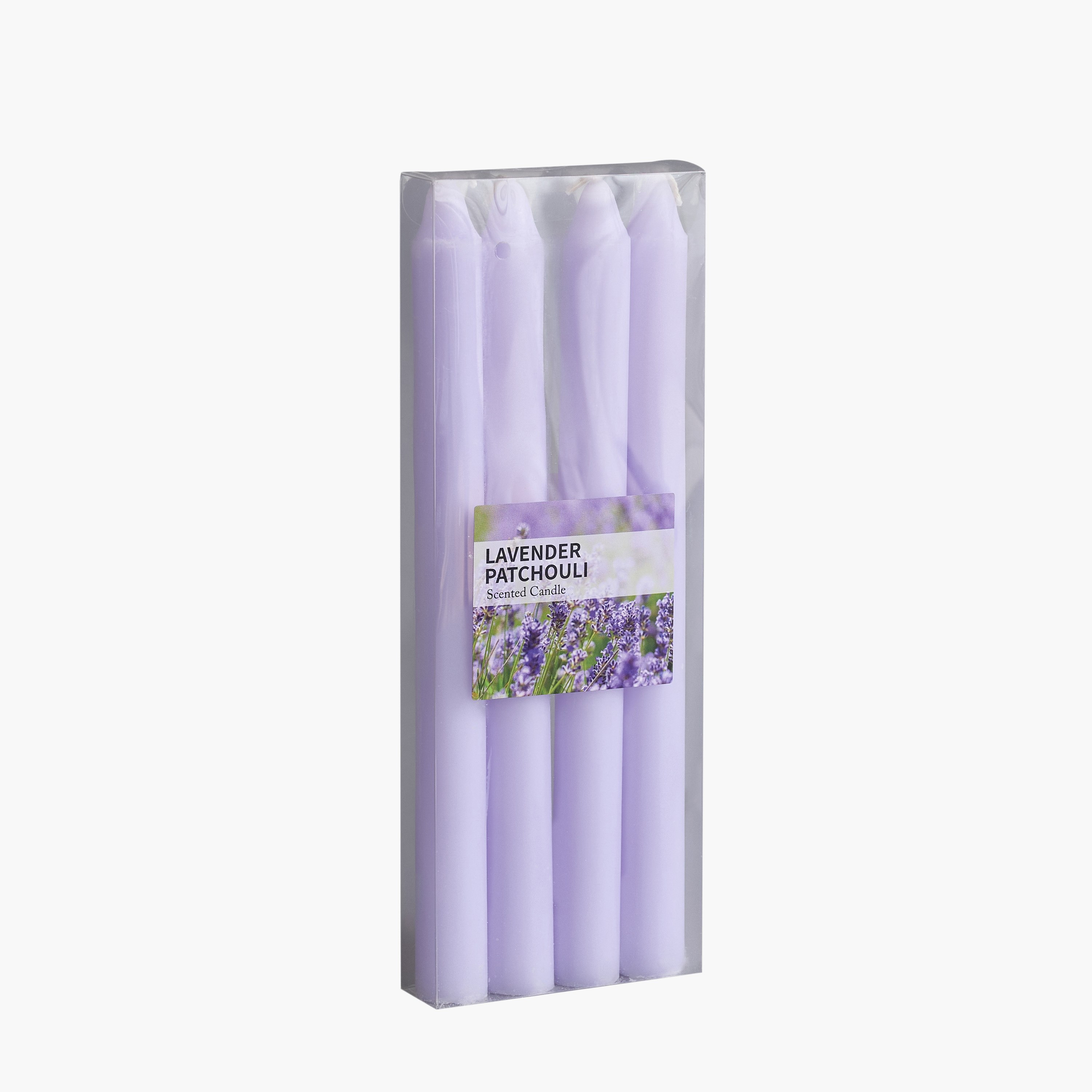 Qara Lavender Patchouli Scented Taper Candle - Set of 4-hbxlivingroom-decorandaccessories-candles-image-5
