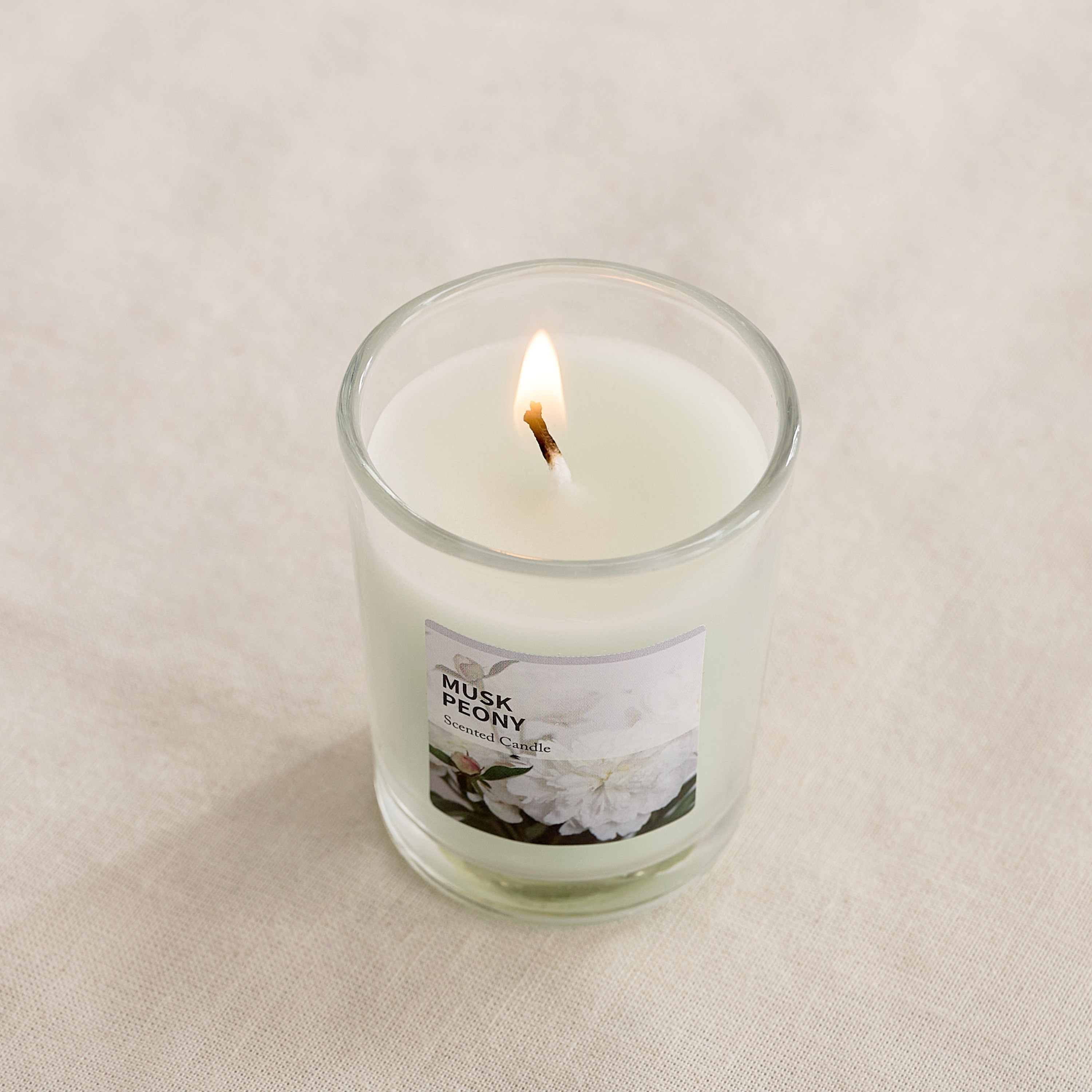 Qara 50 gm Musk Peony Scented Glass Candle - 5.1x6.2 cm-hbxlivingroom-decorandaccessories-candles-image-2