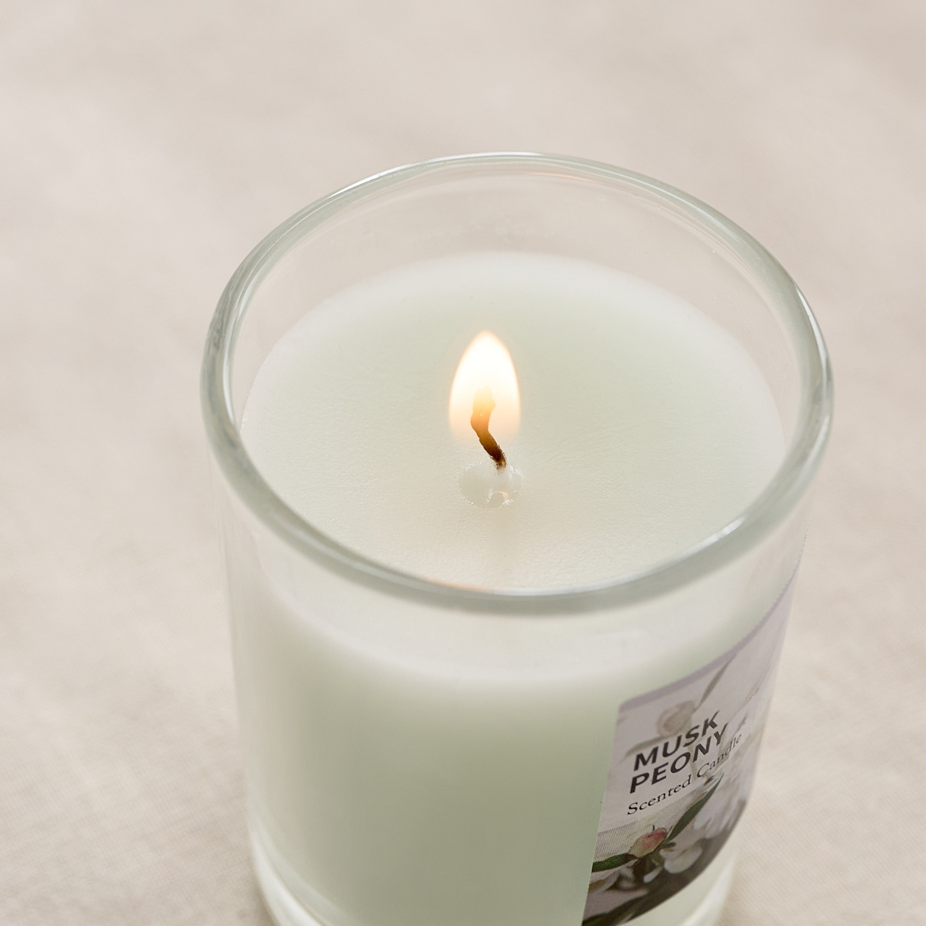 Qara 50 gm Musk Peony Scented Glass Candle - 5.1x6.2 cm-hbxlivingroom-decorandaccessories-candles-image-3
