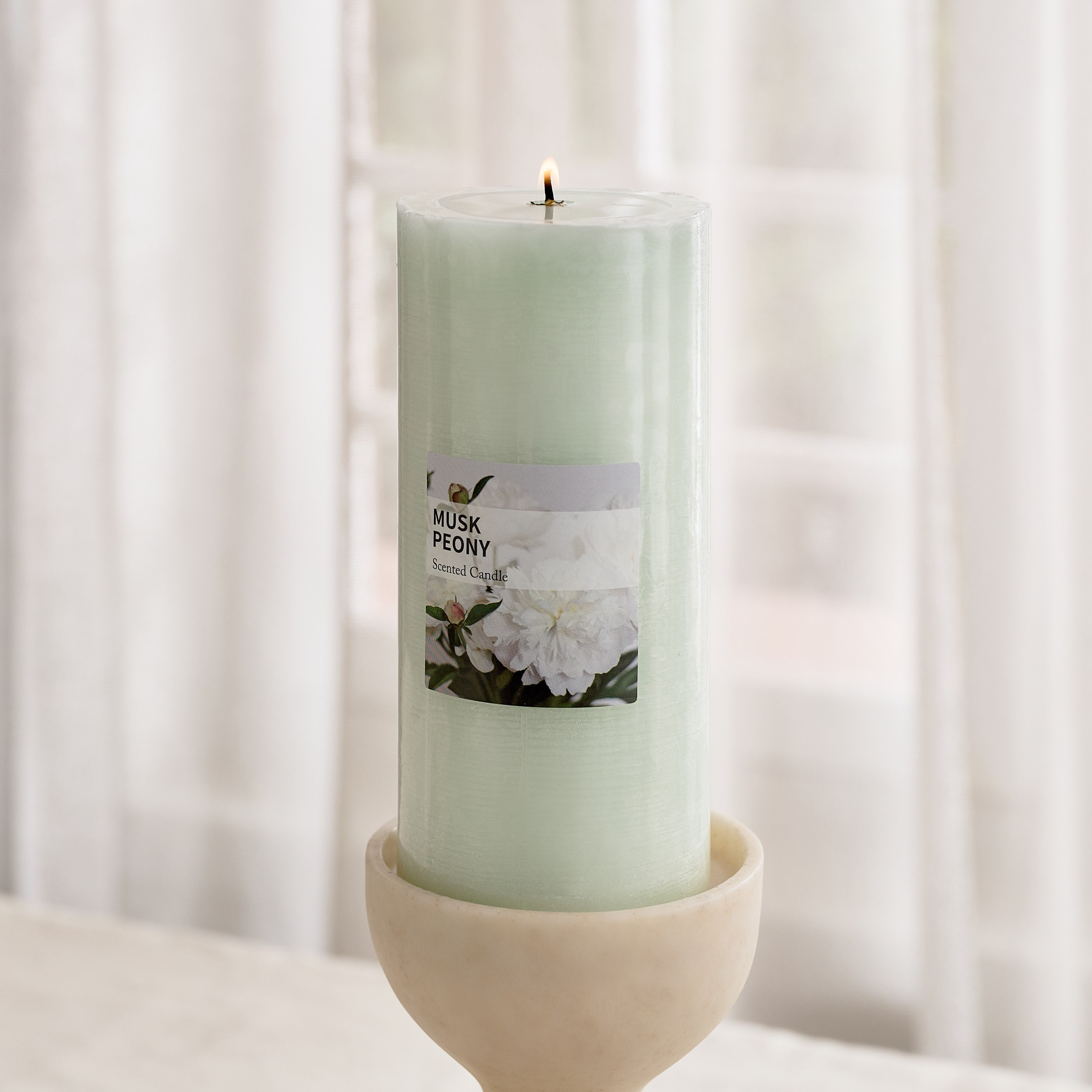 Qara Musk Peony Pillar Candle - 68x15 cm-hbxlivingroom-decorandaccessories-candles-image-2
