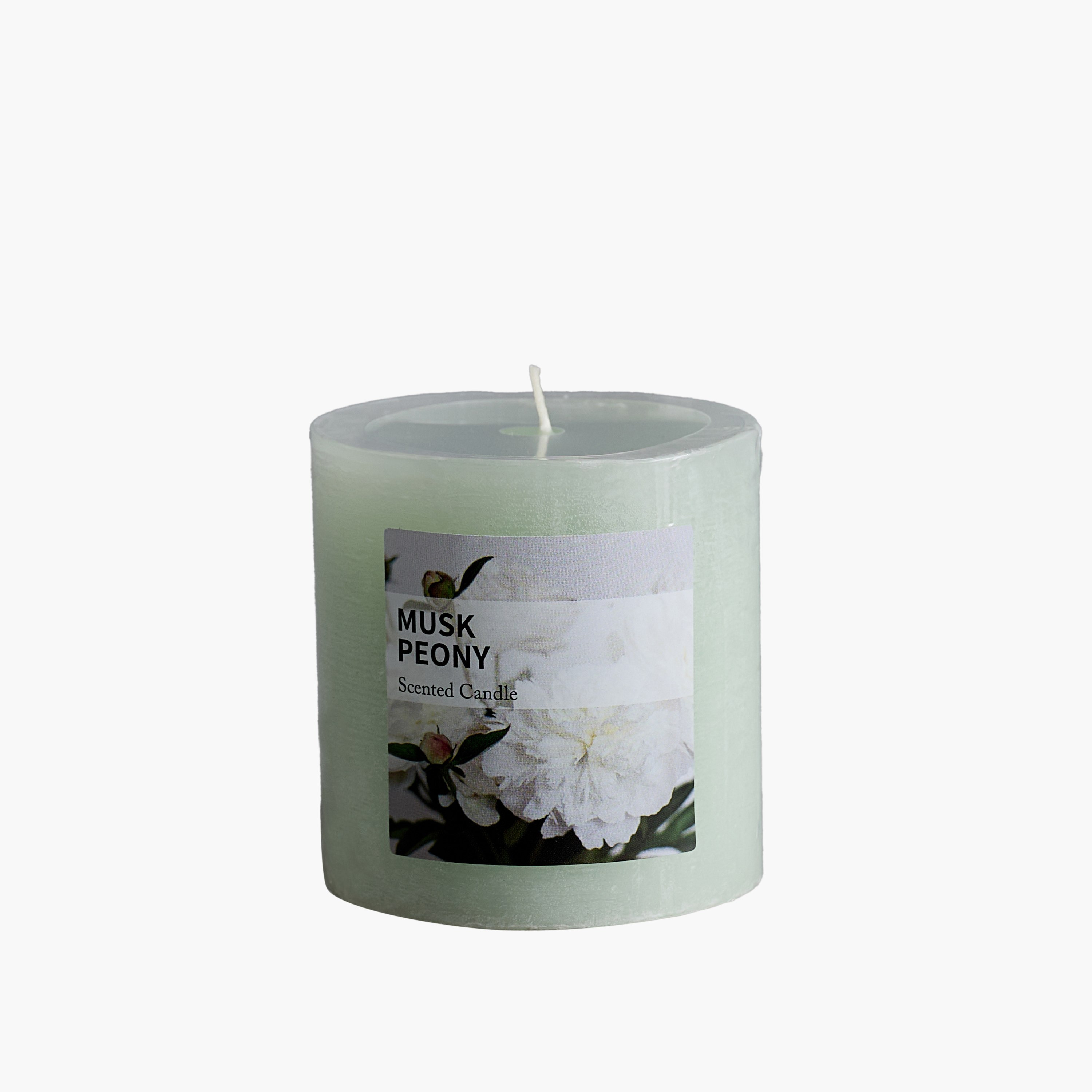 Qara Musk Peony Pillar Candle - 6.8x7 cm-hbxlivingroom-decorandaccessories-candles-image-5