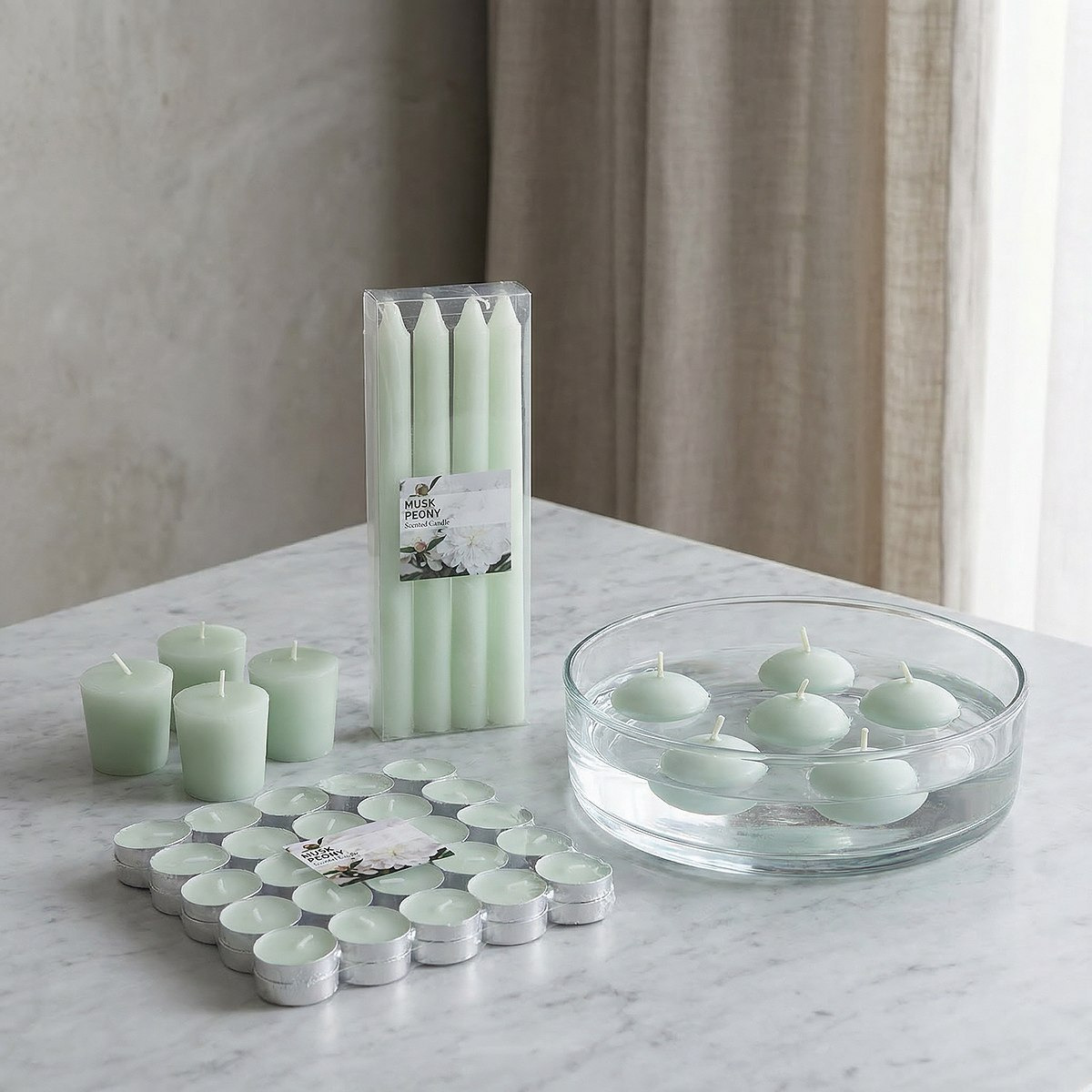 Qara 50-Piece Musk Peony Tealights Set - 37x12 cm-hbxlivingroom-decorandaccessories-candles-image-6