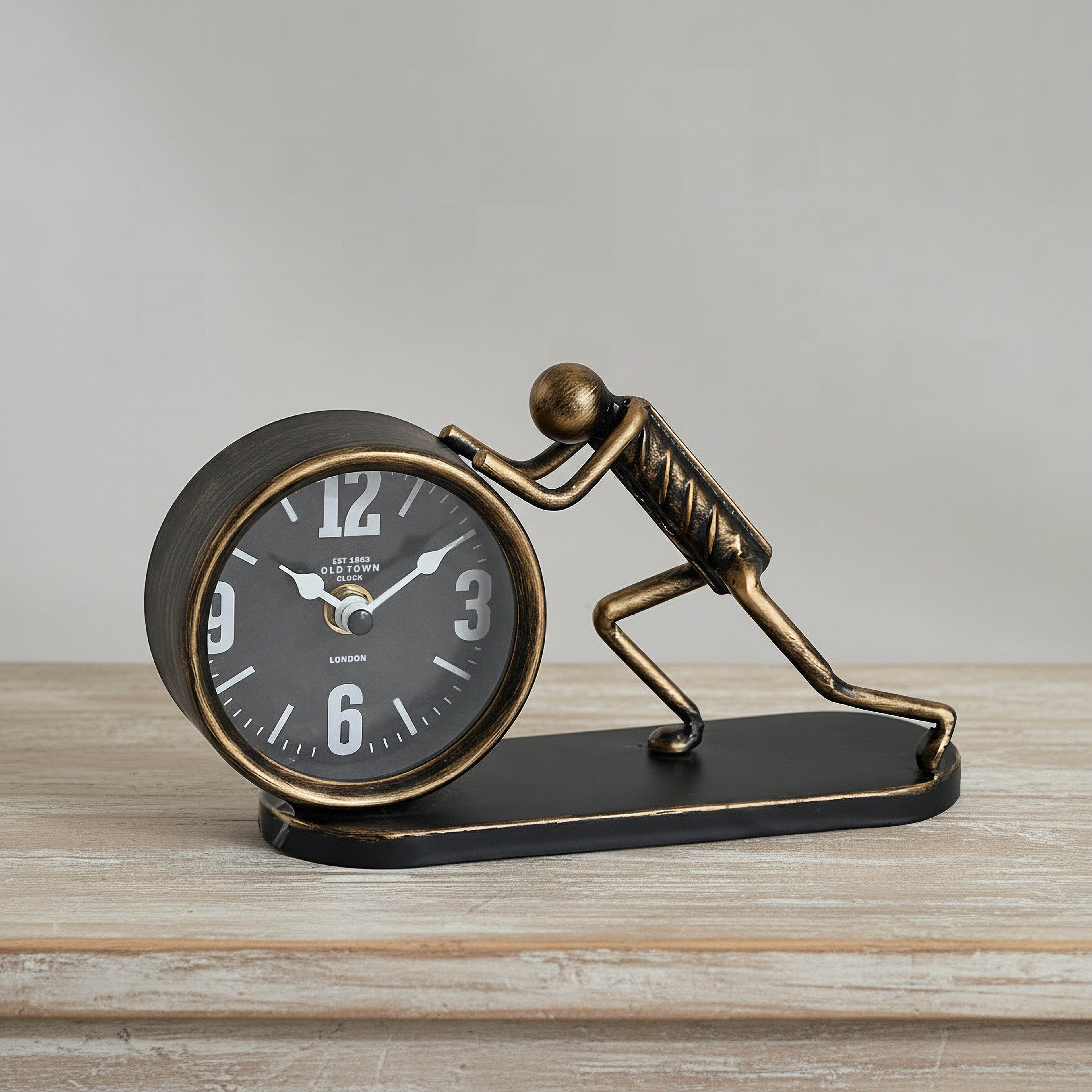 Maverick Human Push Vintage Table Clock - 23x7x12 cm-hbxhomeware-hbxdecorandfurnishings-image-1