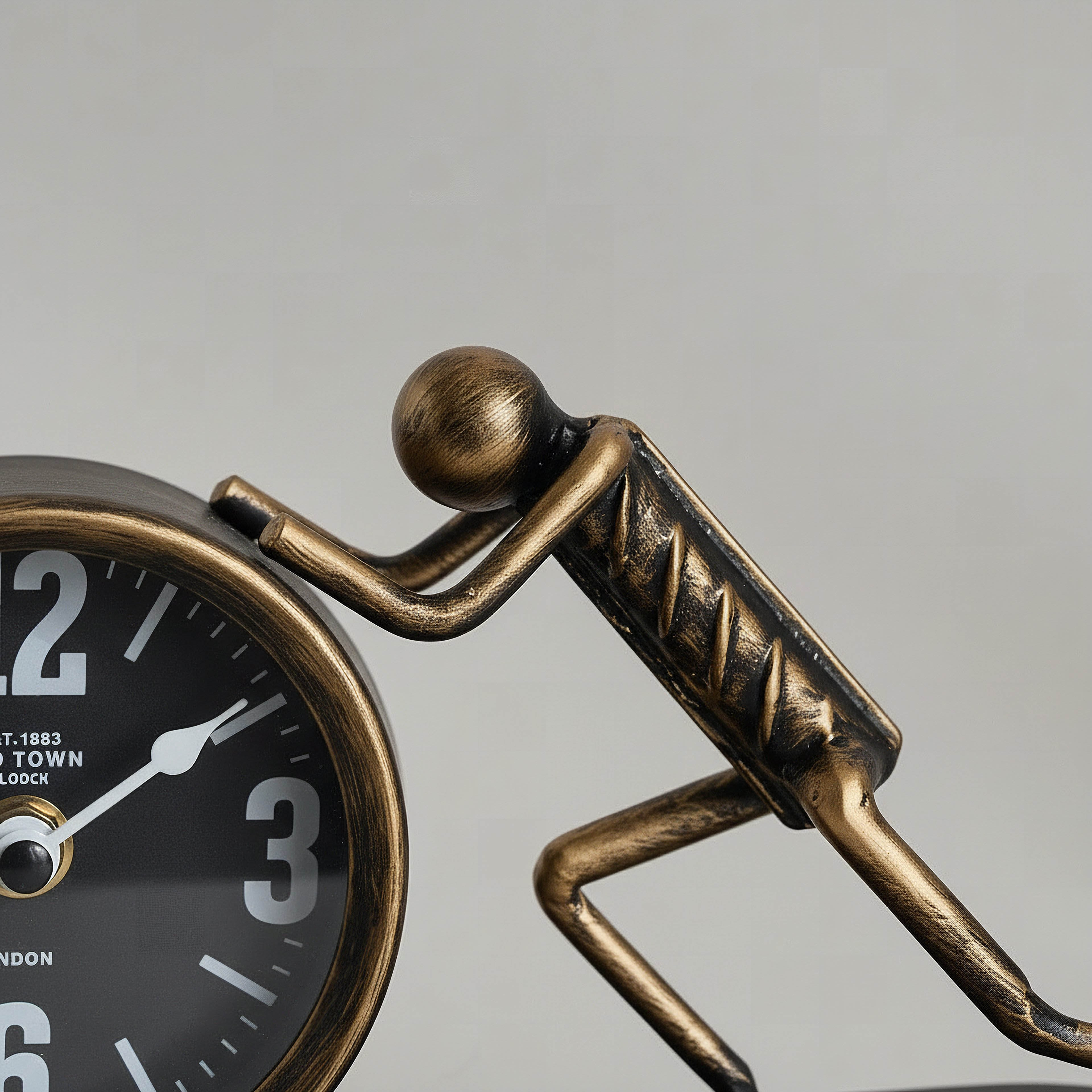Maverick Human Push Vintage Table Clock - 23x7x12 cm-hbxhomeware-hbxdecorandfurnishings-image-2