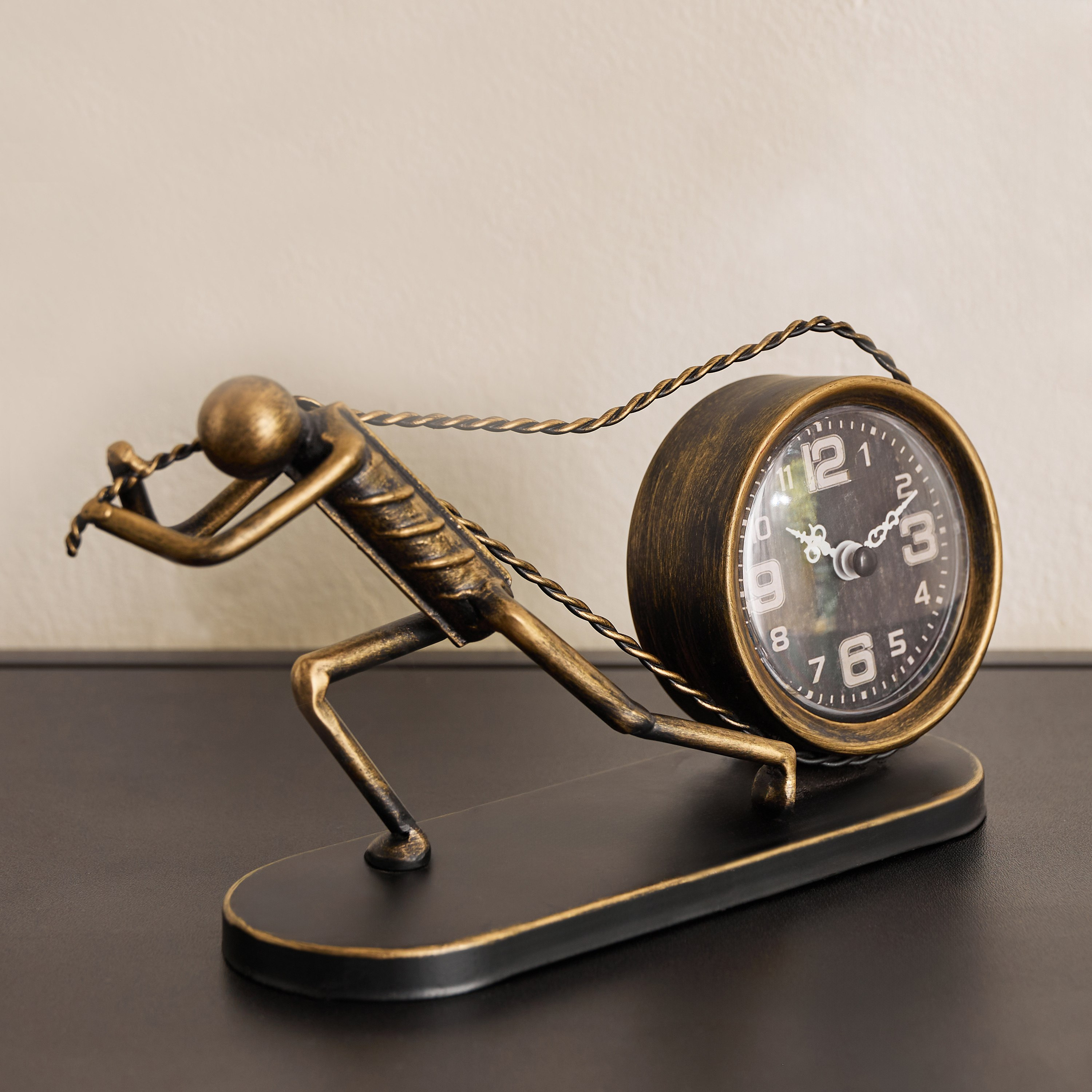 Maverick Human Pull Vintage Table Clock - 24x7x12.5 cm-hbxhomeware-hbxdecorandfurnishings-image-5