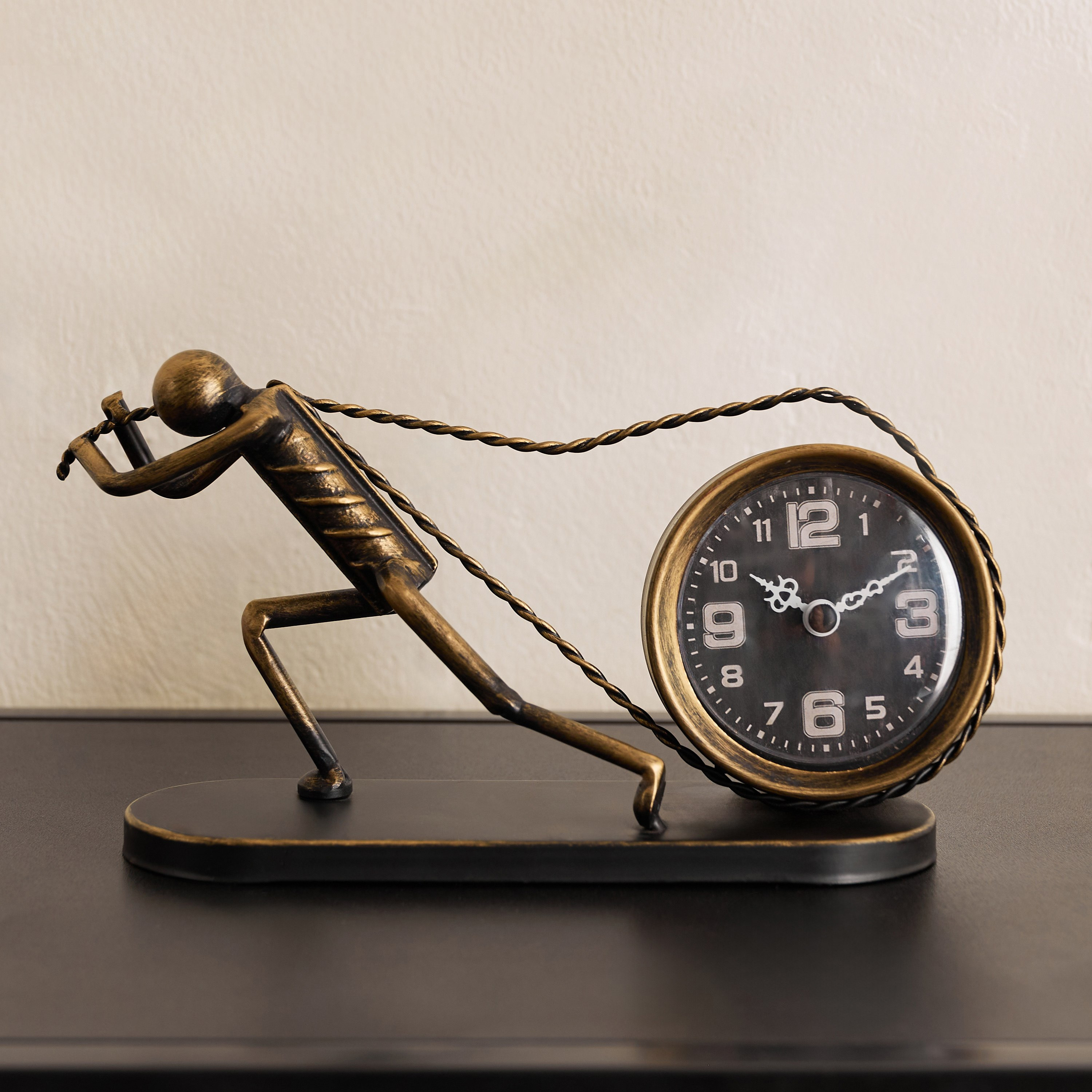 Maverick Human Pull Vintage Table Clock - 24x7x12.5 cm-hbxhomeware-hbxdecorandfurnishings-image-6