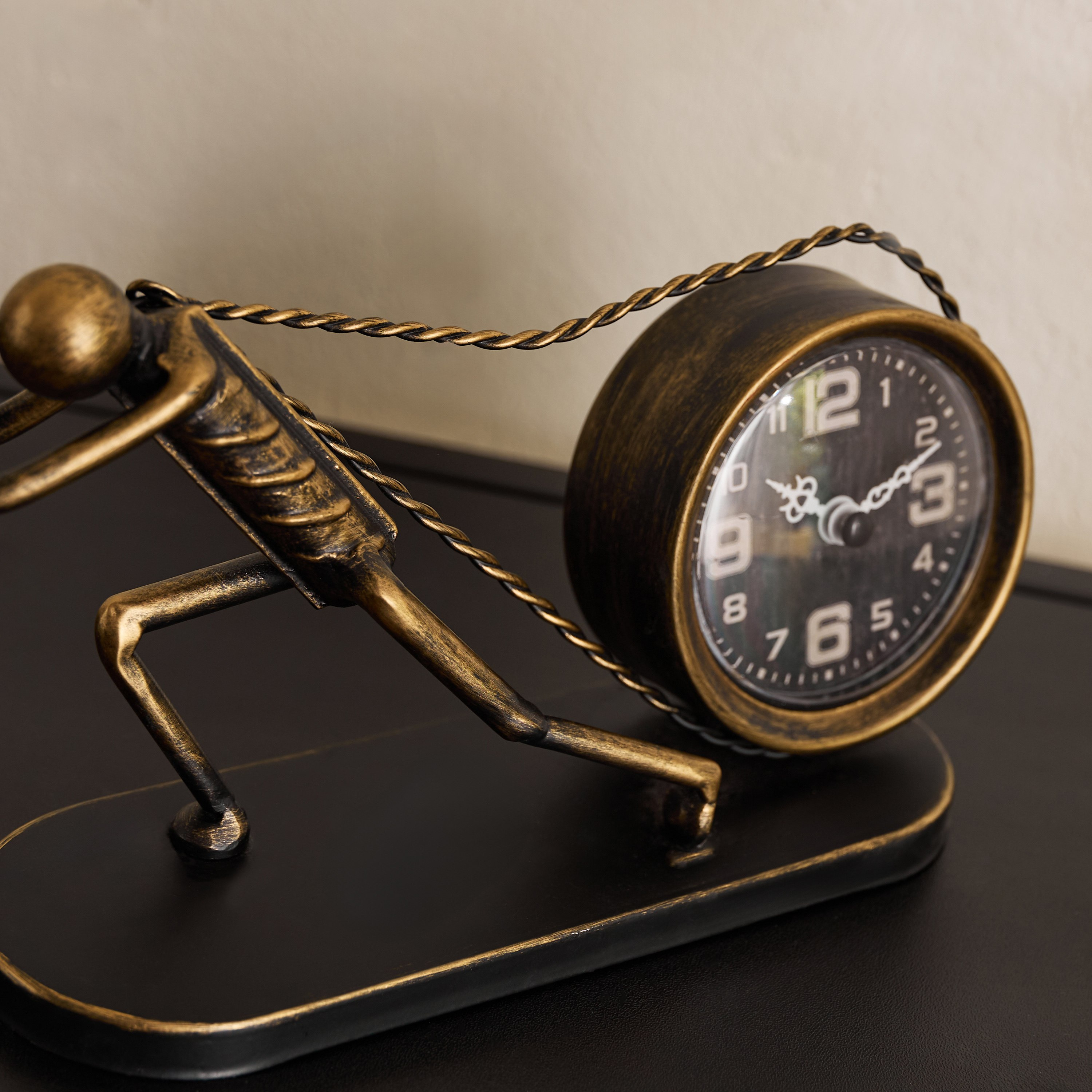 Maverick Human Pull Vintage Table Clock - 24x7x12.5 cm-hbxhomeware-hbxdecorandfurnishings-image-8