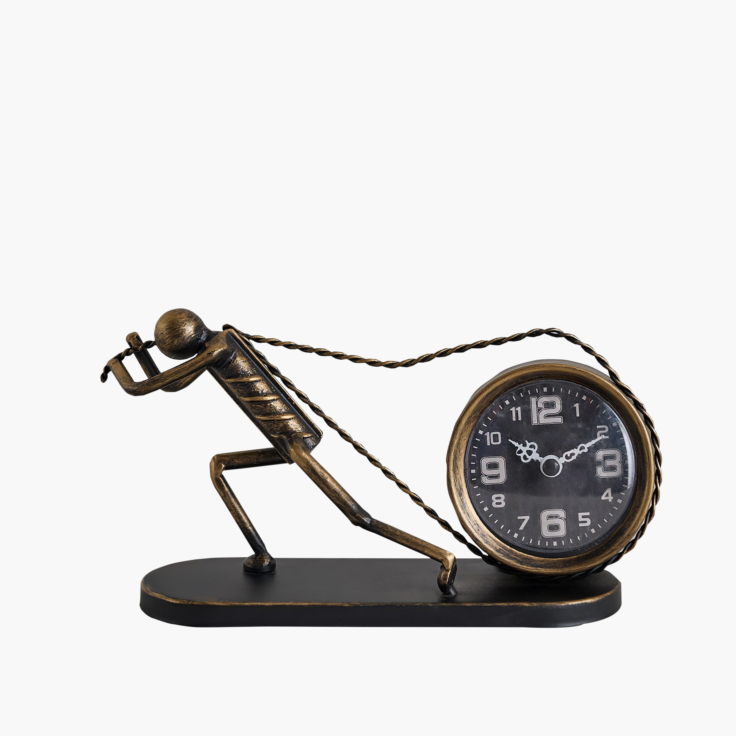 Maverick Human Pull Vintage Table Clock - 24x7x12.5 cm-hbxhomeware-hbxdecorandfurnishings-image-10