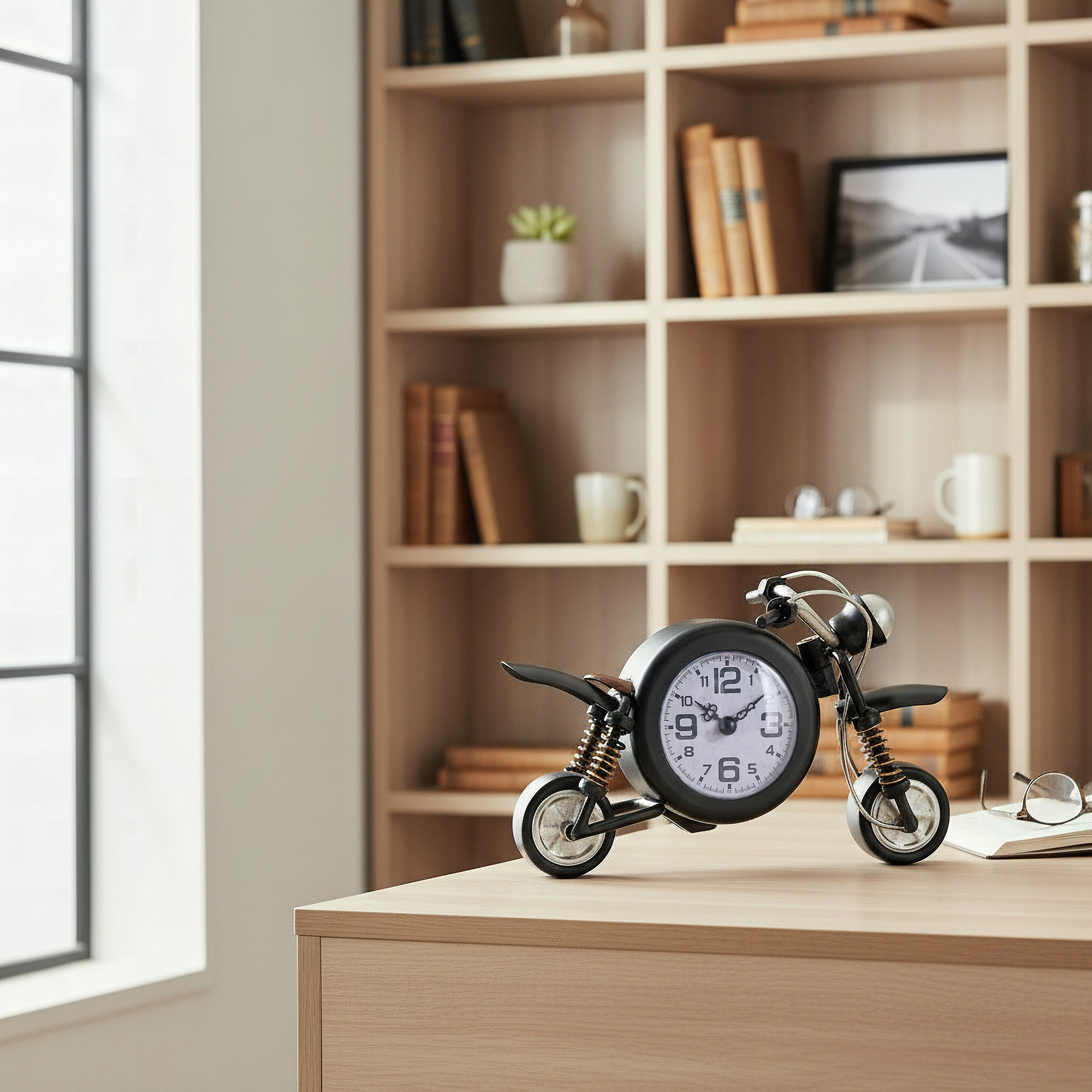 Maverick Motor Bike Vintage Table Clock - 23x13x14.5 cm-hbxhomeware-hbxdecorandfurnishings-image-4