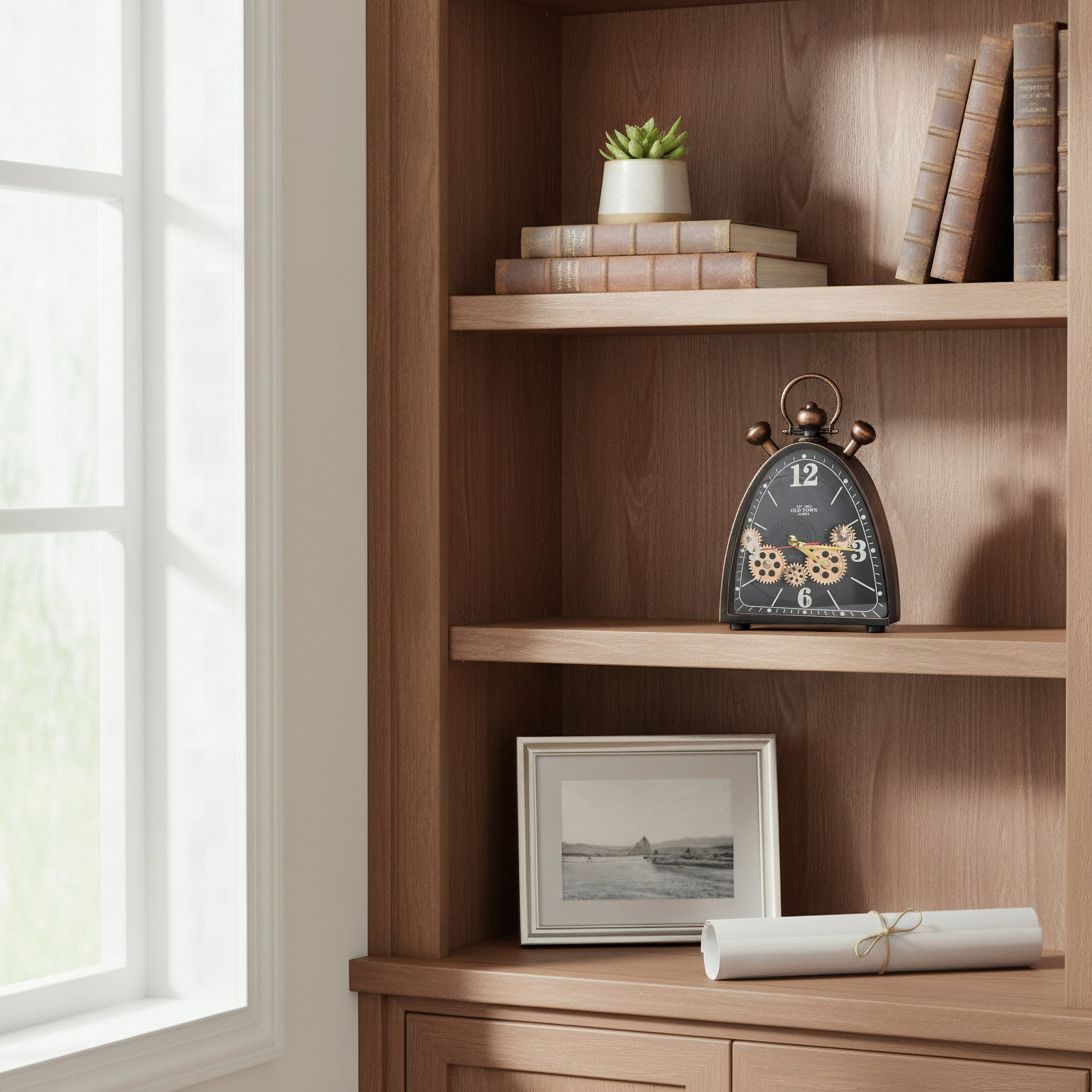 ساعة طاولة بتصميم صندوق فينتاج من مافريك - 22x8x32.5 سم-hbxhomeware-hbxdecorandfurnishings-image-4