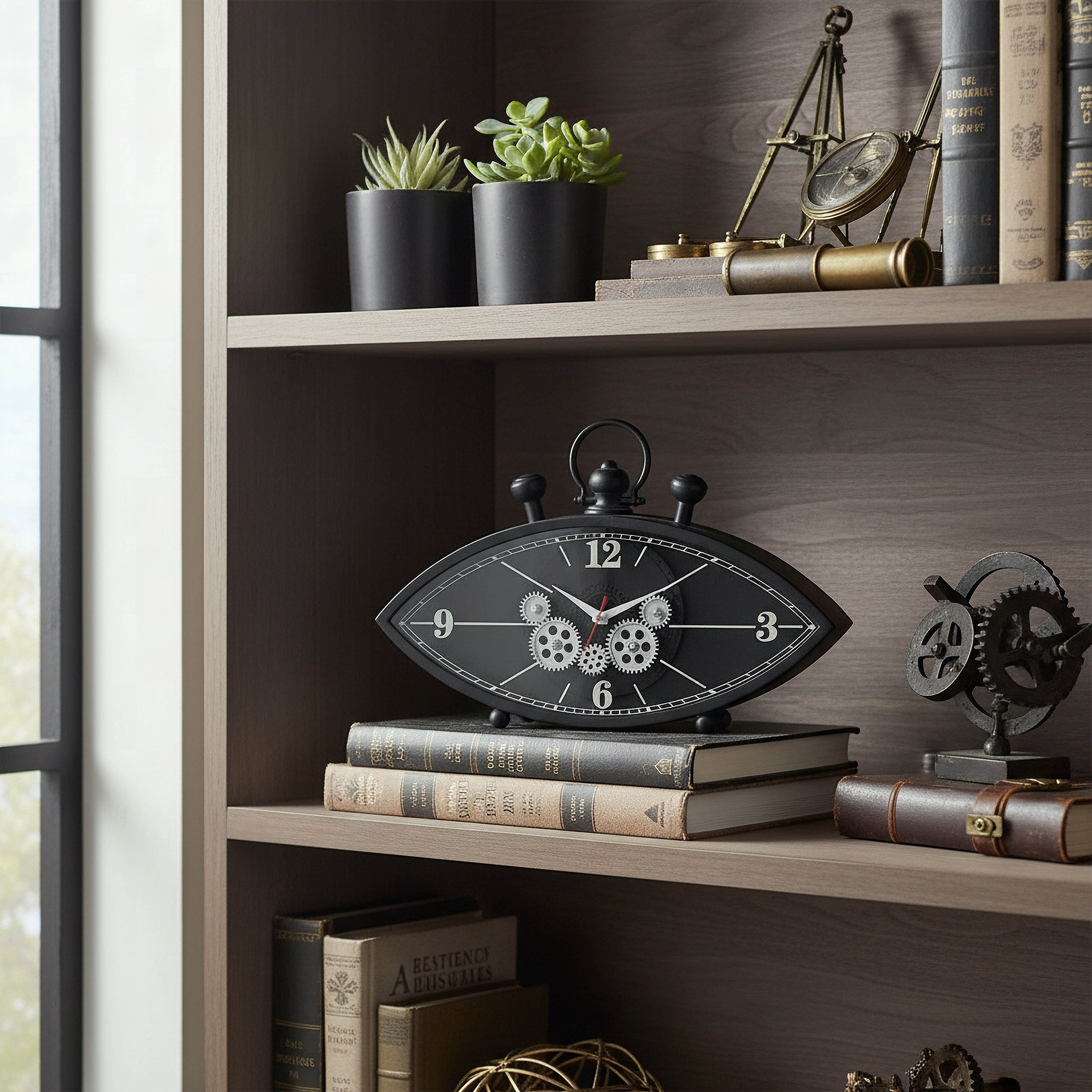 Maverick Vintage Meter Table Clock - 45x8x30 cm-hbxhomeware-hbxdecorandfurnishings-image-4