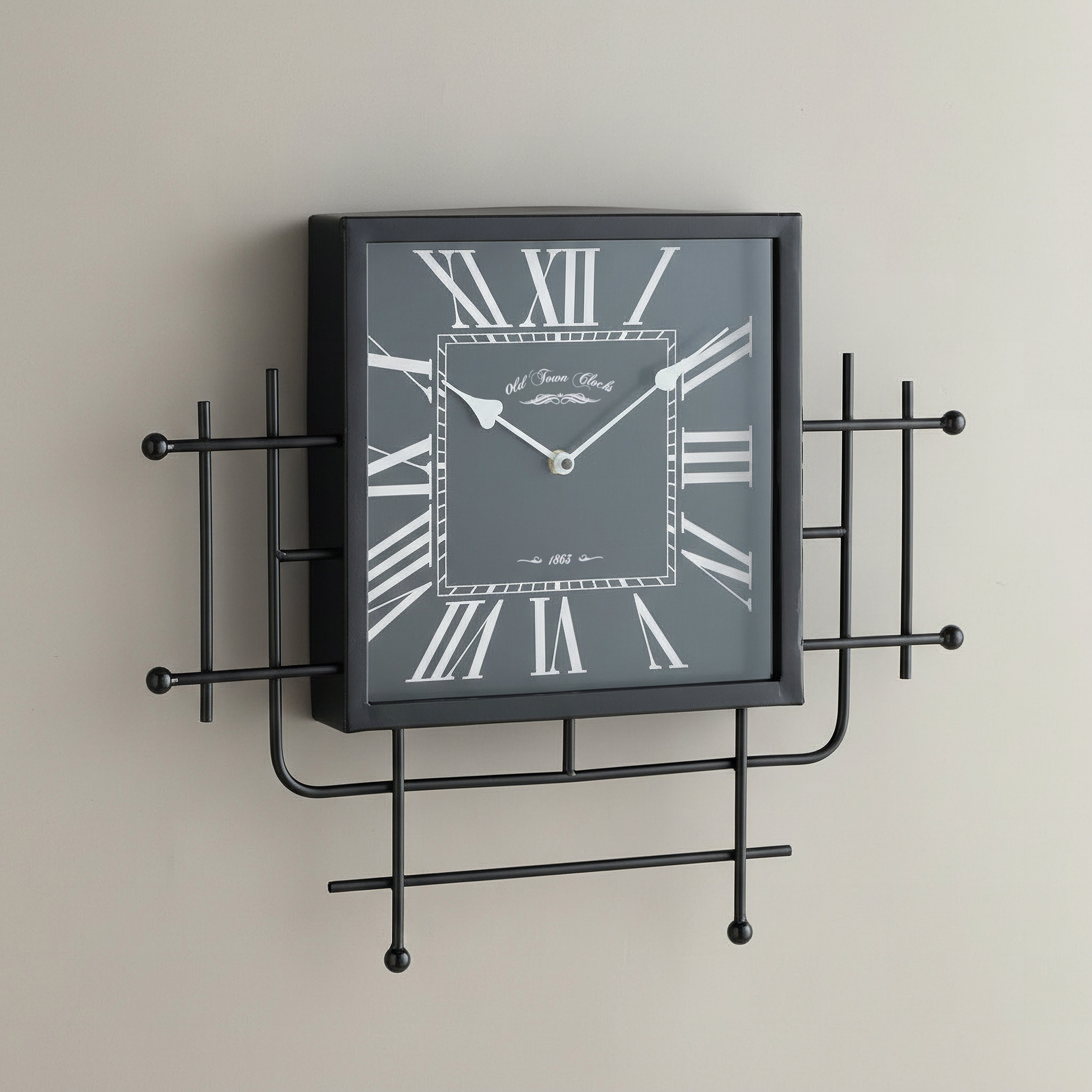 Maverick Vintage Wall Clock with Abstract Lines - 53x5x45 cm-hbxhomeware-hbxdecorandfurnishings-image-1