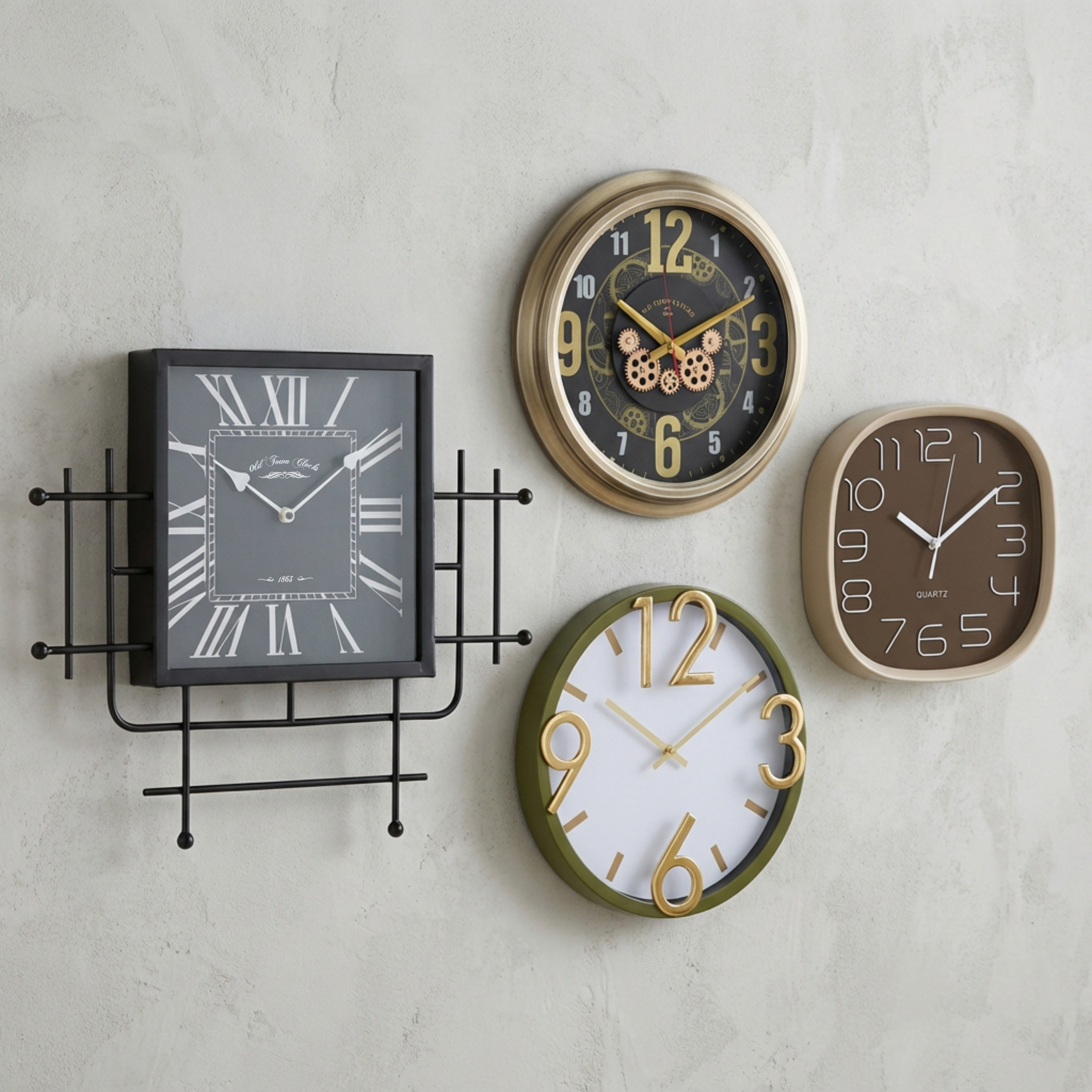 Maverick Vintage Wall Clock with Abstract Lines - 53x5x45 cm-hbxhomeware-hbxdecorandfurnishings-image-5