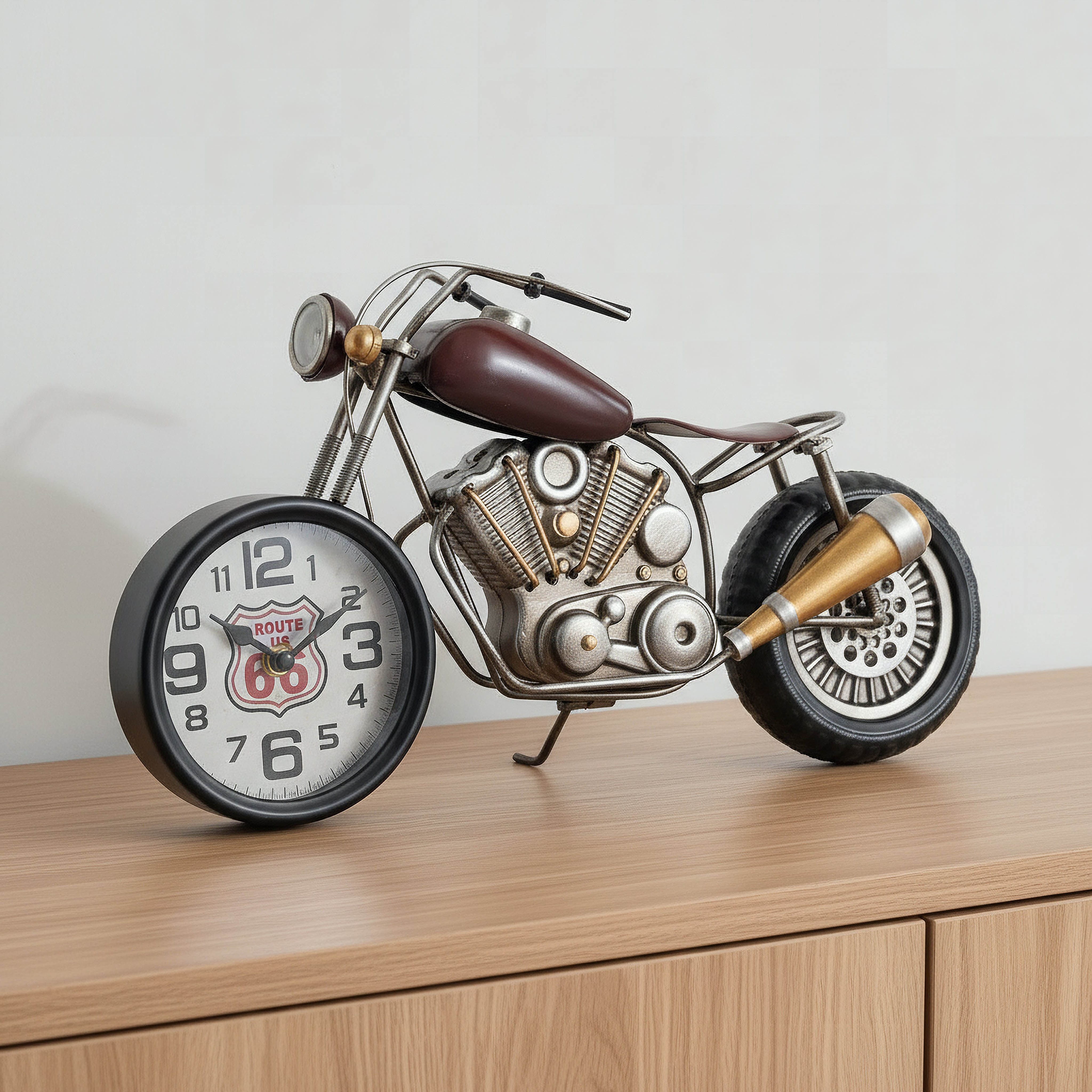 Maverick Vintage Motorbike Table Clock - 46x14.5x20 cm-hbxhomeware-hbxdecorandfurnishings-image-1