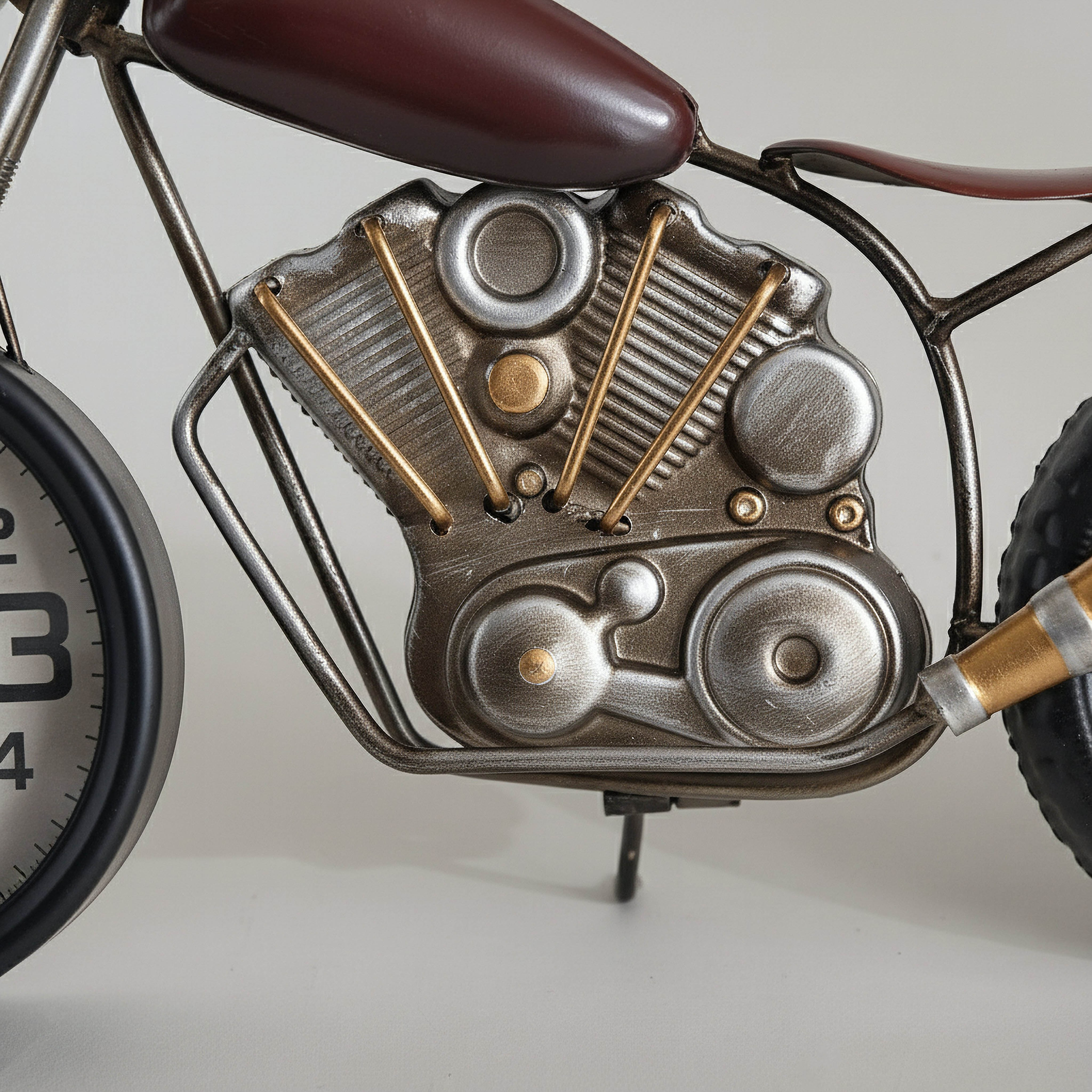 Maverick Vintage Motorbike Table Clock - 46x14.5x20 cm-hbxhomeware-hbxdecorandfurnishings-image-2
