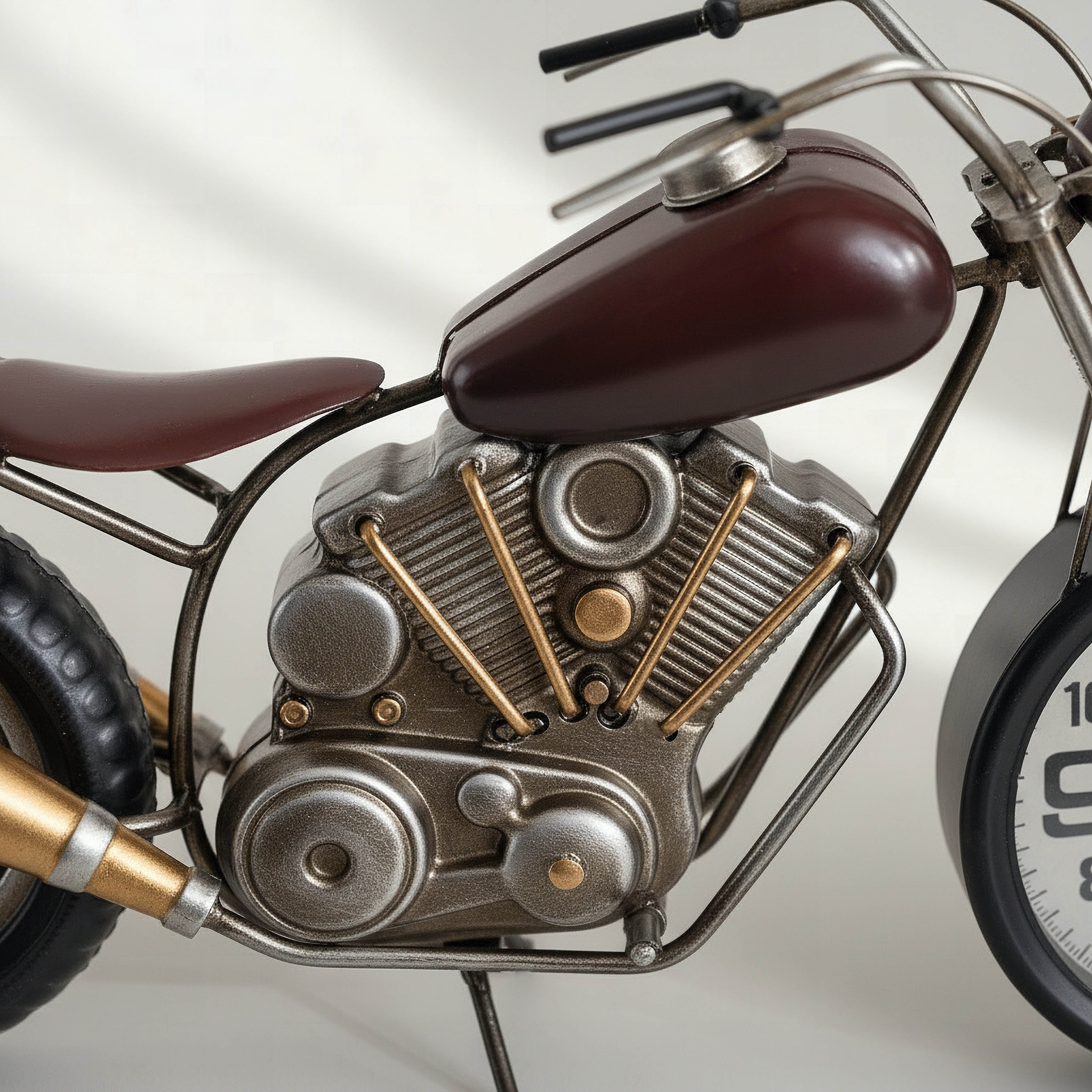 Maverick Vintage Motorbike Table Clock - 46x14.5x20 cm-hbxhomeware-hbxdecorandfurnishings-image-3