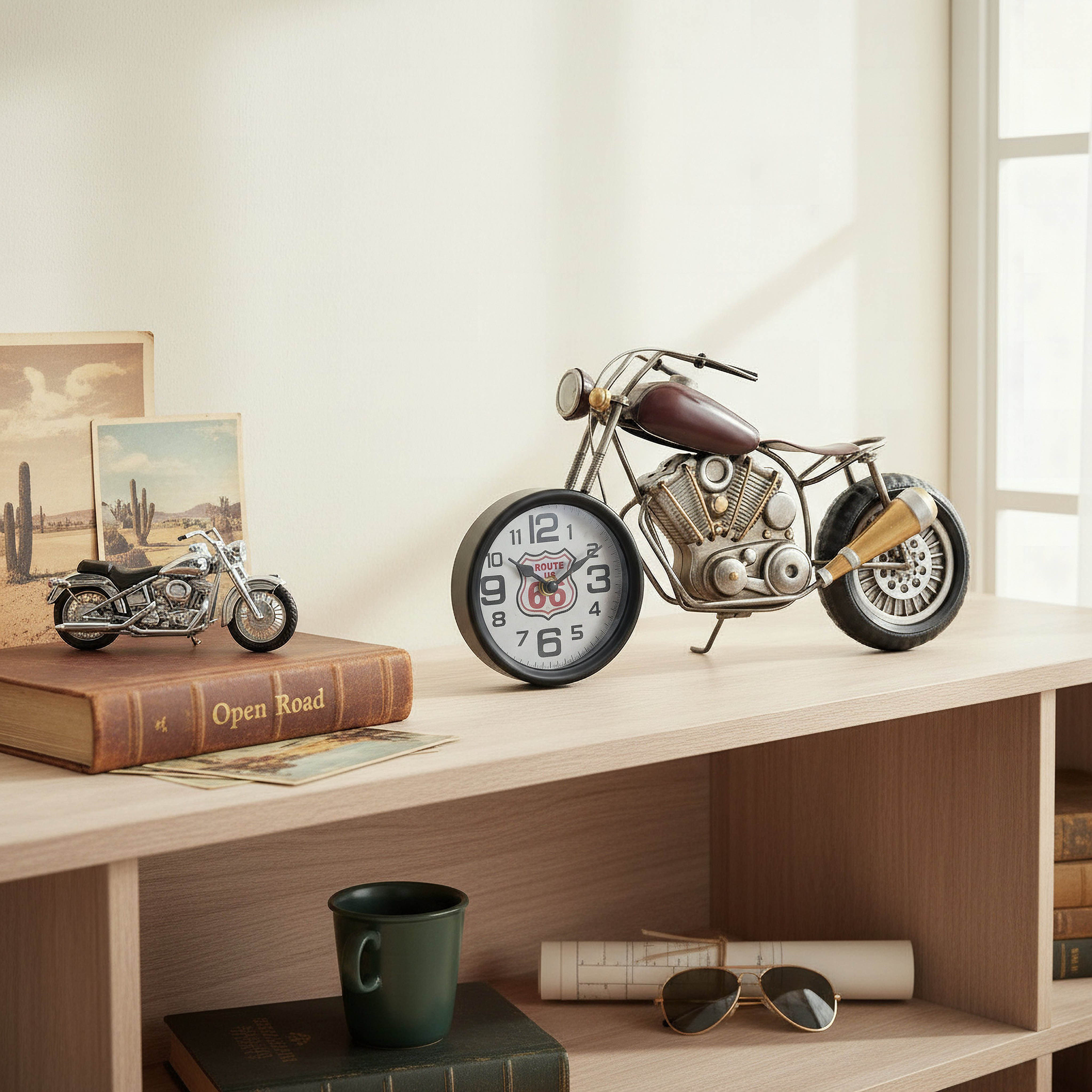 Maverick Vintage Motorbike Table Clock - 46x14.5x20 cm-hbxhomeware-hbxdecorandfurnishings-image-4