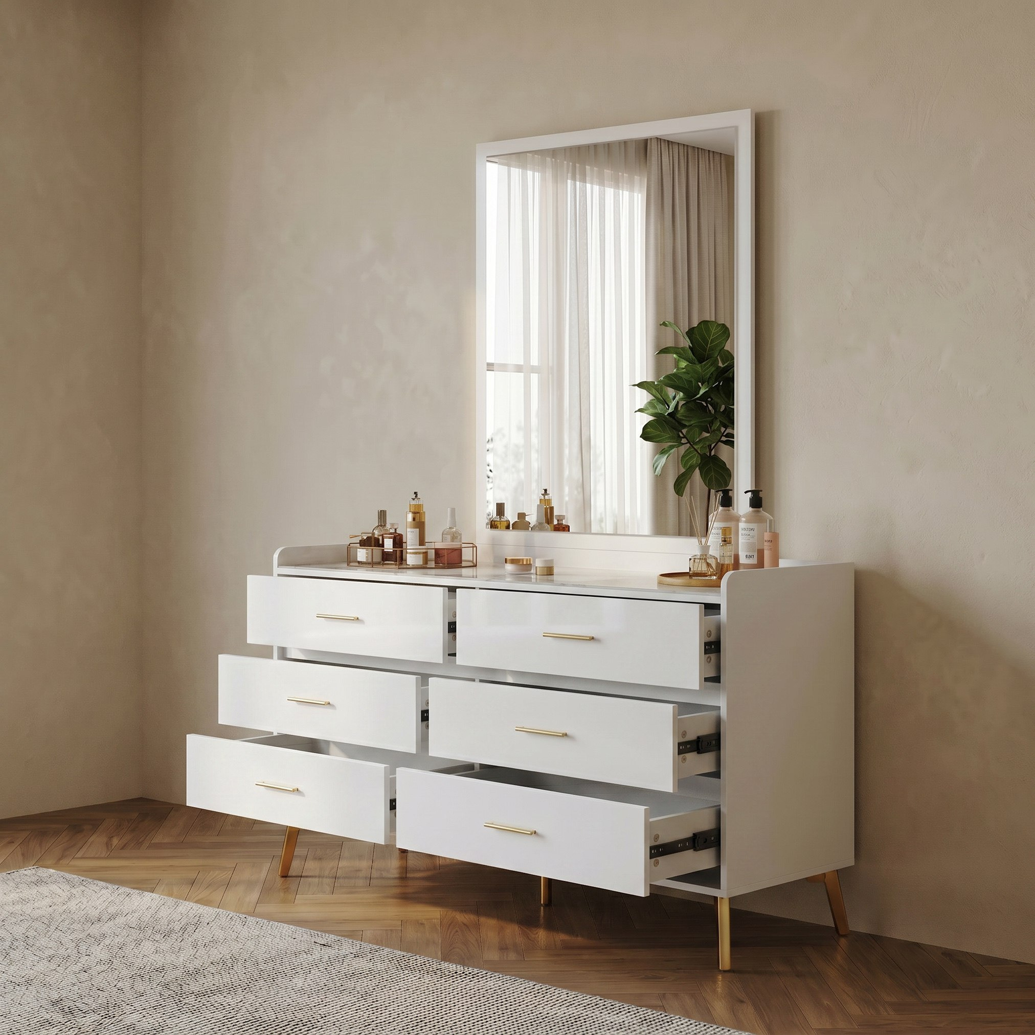 طقم غرفة نوم كينج منجد بسطح حجر ملبد 5 قطع من بيرل بلوب - 180x200 سم-hbxbedroom-bedsandbedsets-bedroomsets-king-image-12