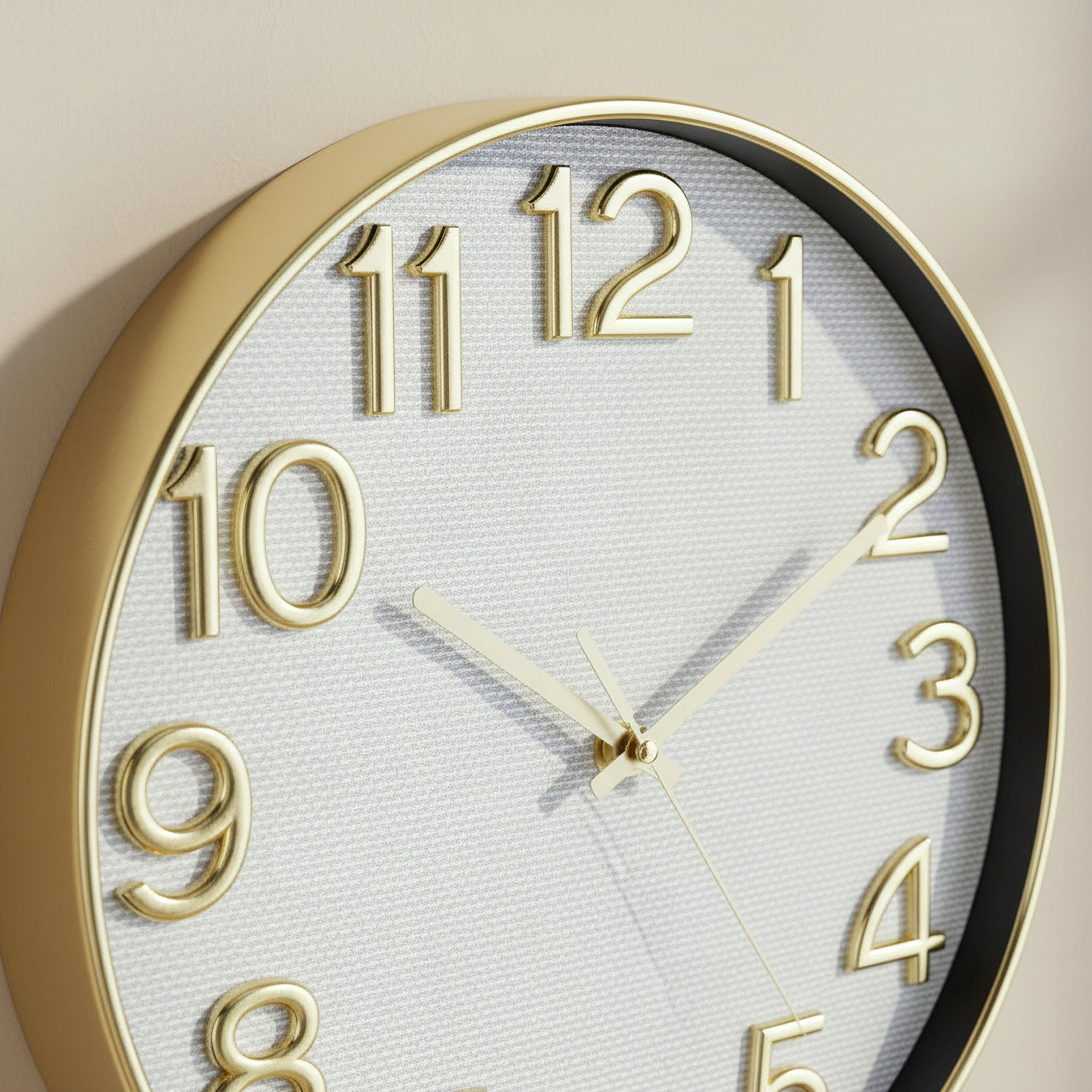 Cristine Gold Numbers Wall Clock - 30.5x30.5x4 cm-hbxdiningroom-decorandaccessories-clocks-image-2