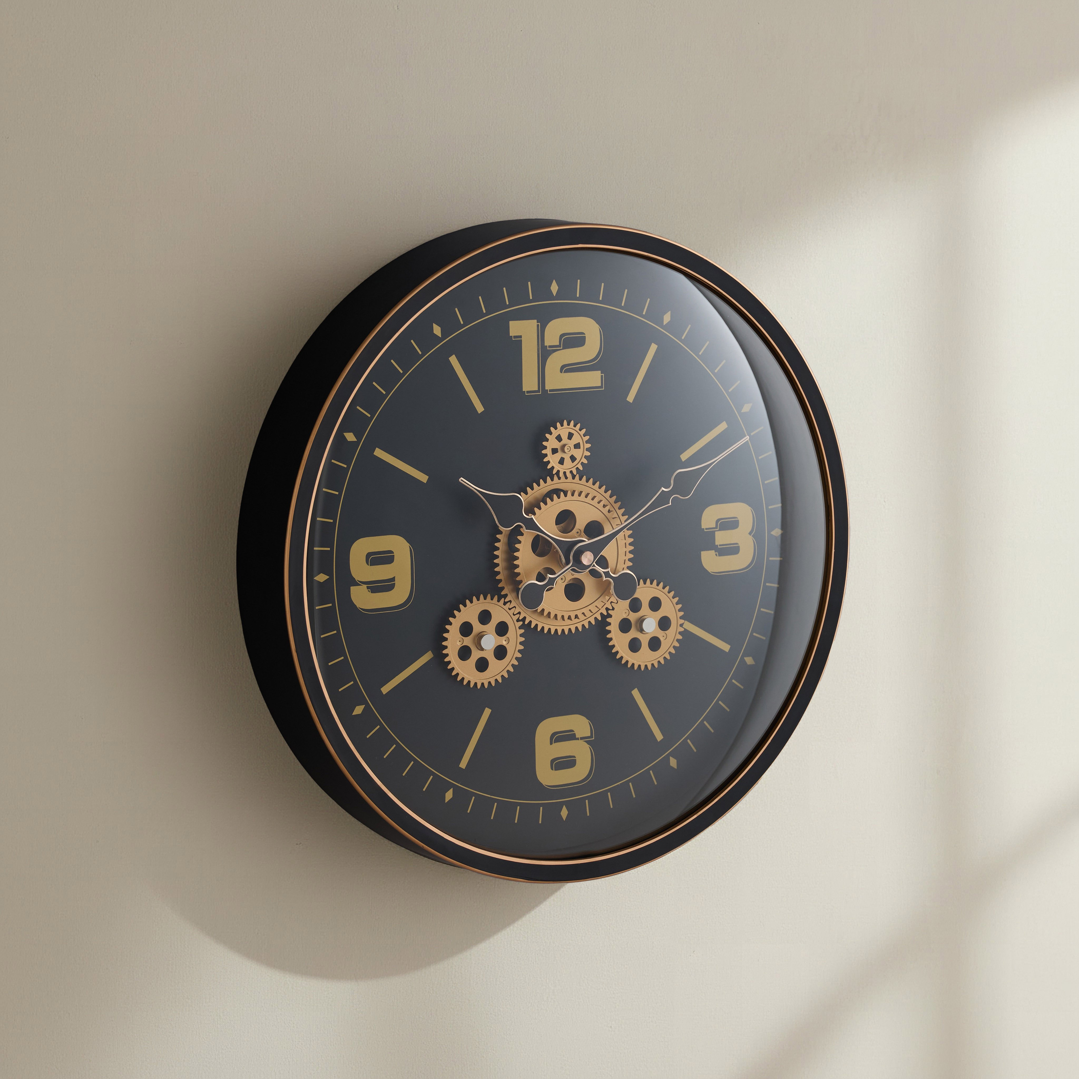 ساعة حائط ترس مزدوج من كريستين - 38x38x7.2 سم-hbxdiningroom-decorandaccessories-clocks-image-1